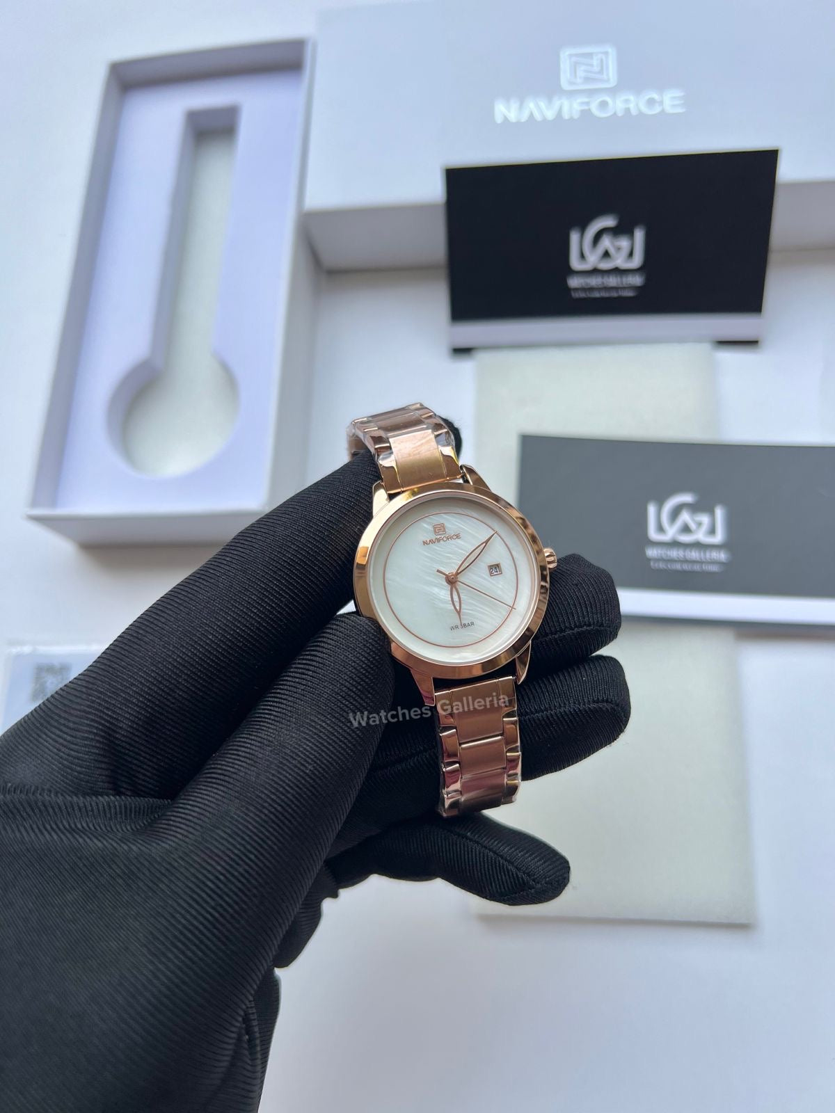 Naviforce Ladies Date Just (Rose Gold) NF5008L Watches Galleria