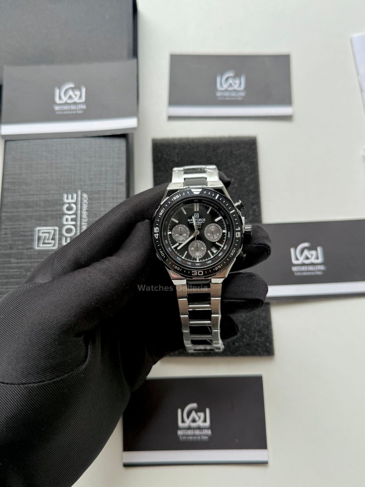 Naviforce Formula I Chronograph Quartz (Silver/Black) NF8049 Watches Galleria