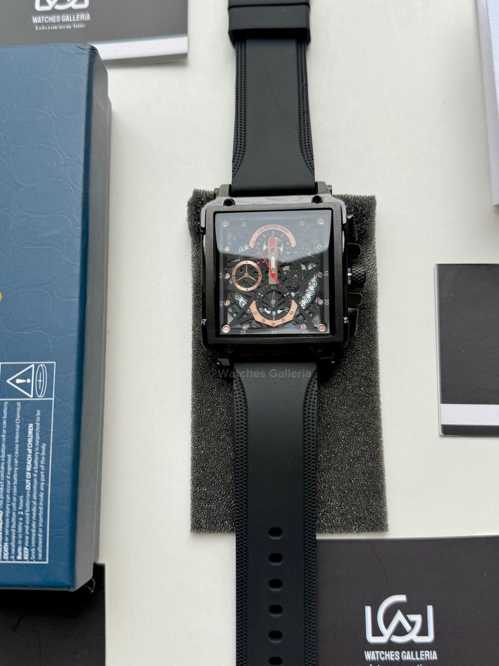 Lige Watch LG8935 Square Chronograph (Black) Lige Watch Pakistan