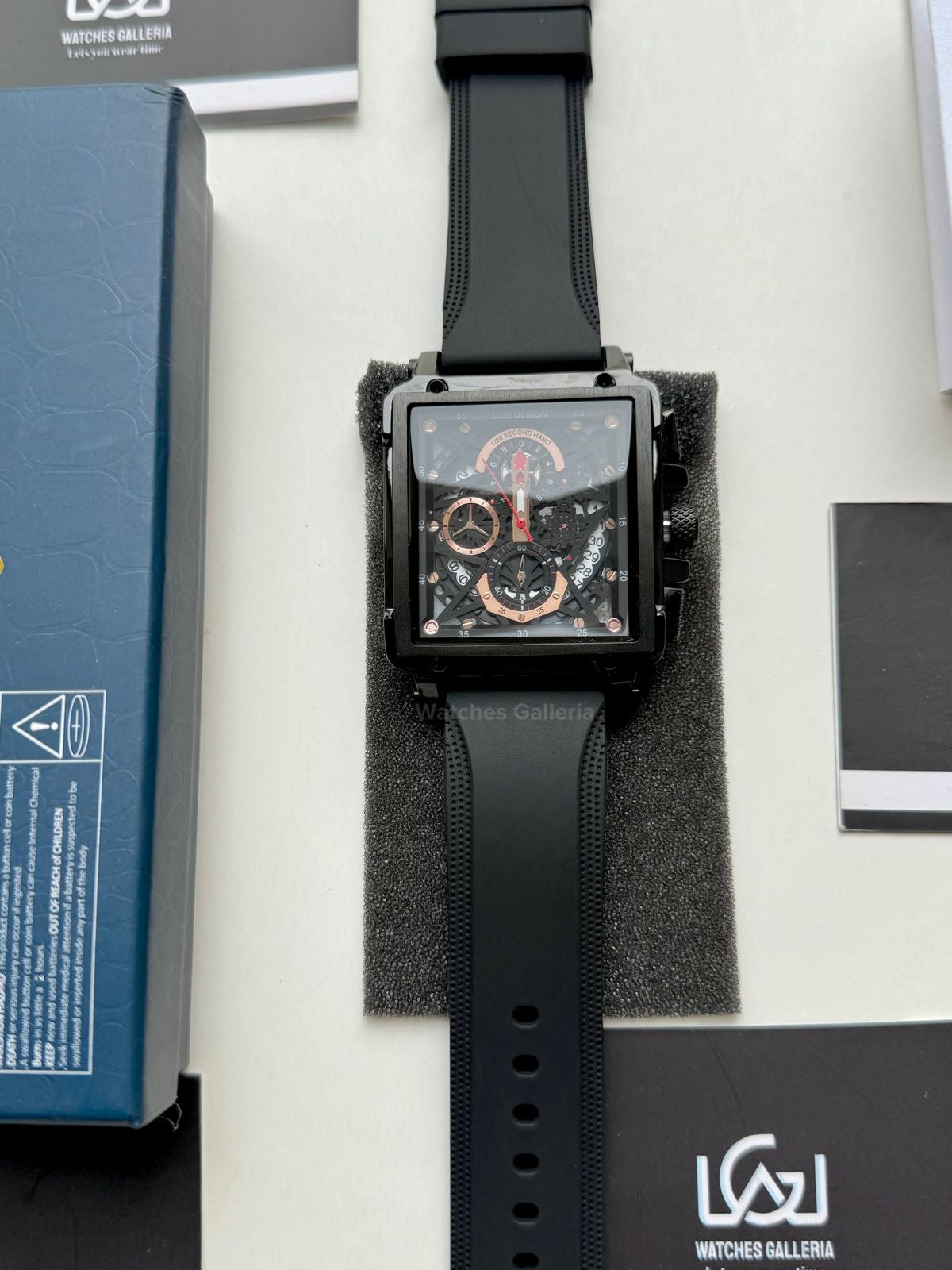 Lige Watch LG8935 Square Chronograph (Black) Lige Watch Pakistan