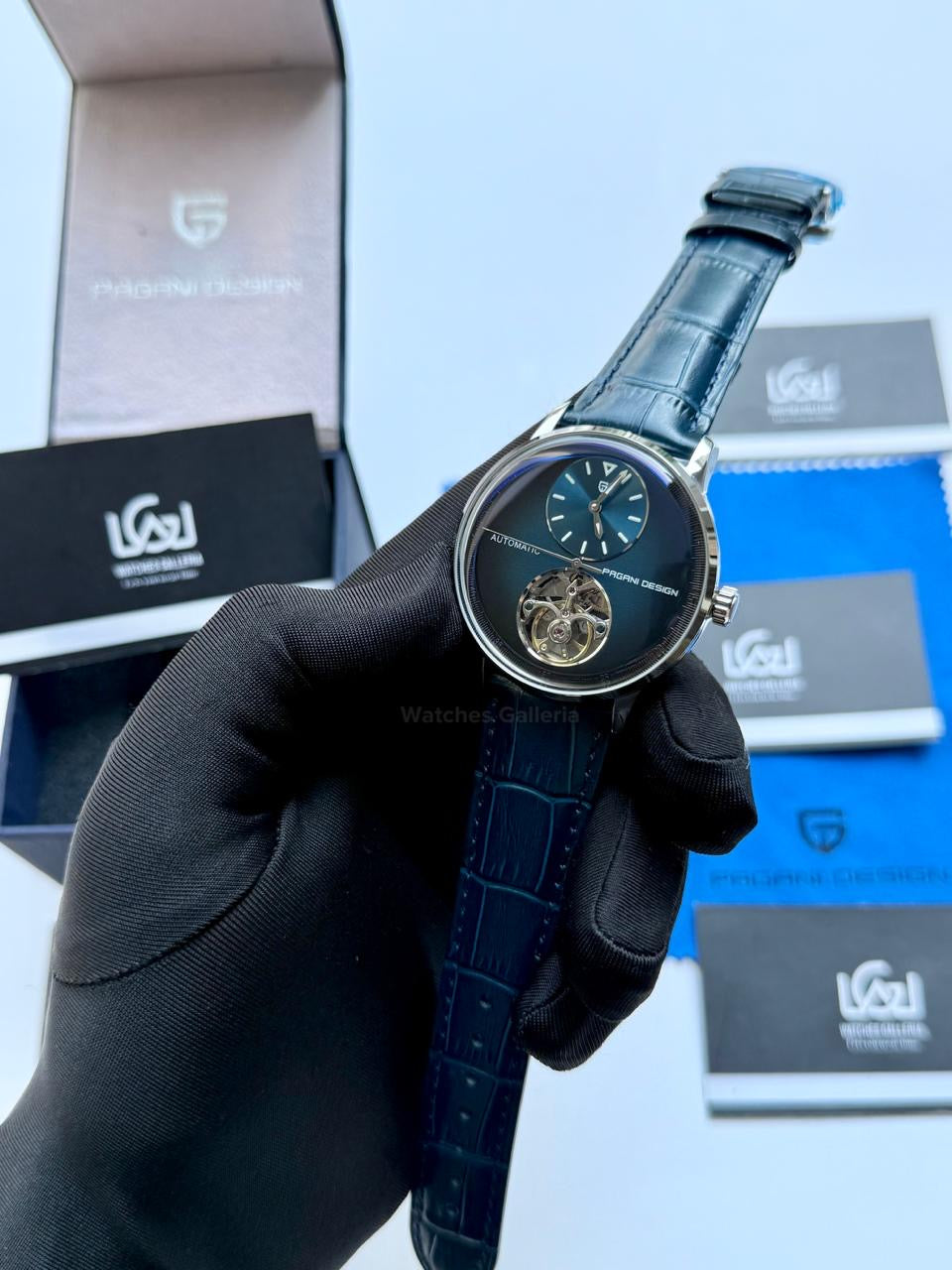 Pagani Design PD1796 Tourbillon Blue in Pakistan – Luxury Automatic Mechanical Men’s Watch with Sapphire Crystal & Exhibition Back