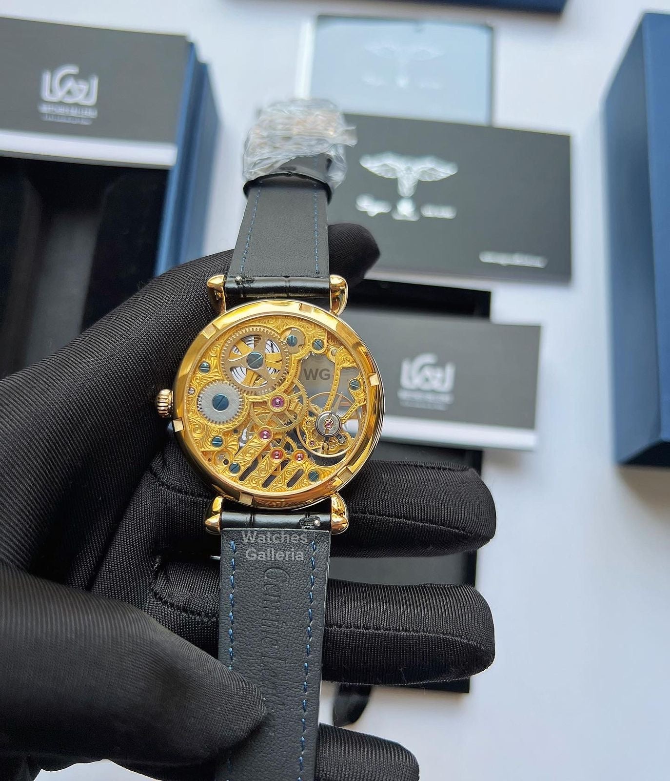 Sugess Skeleton Slimmaster Manual Wind (Black Gold) SU3600 (Discontinued)