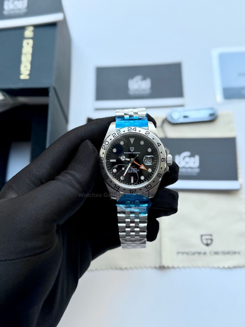 Pagani Design PD1682 Explorer II Black 42mm GMT Automatic – Sapphire Glass | Jubilee Bracelet | 100M WR