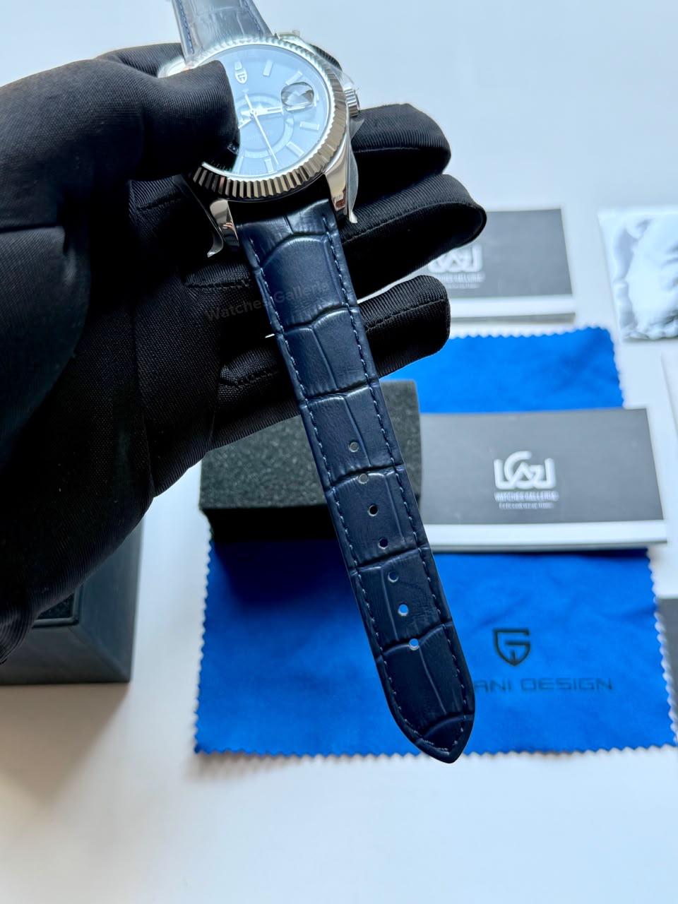 Pagani Design PD1888 Sky Dweller Blue Leather Automatic GMT Watch for Men Sapphire Crystal Original Pagani Design Watch Pakistan