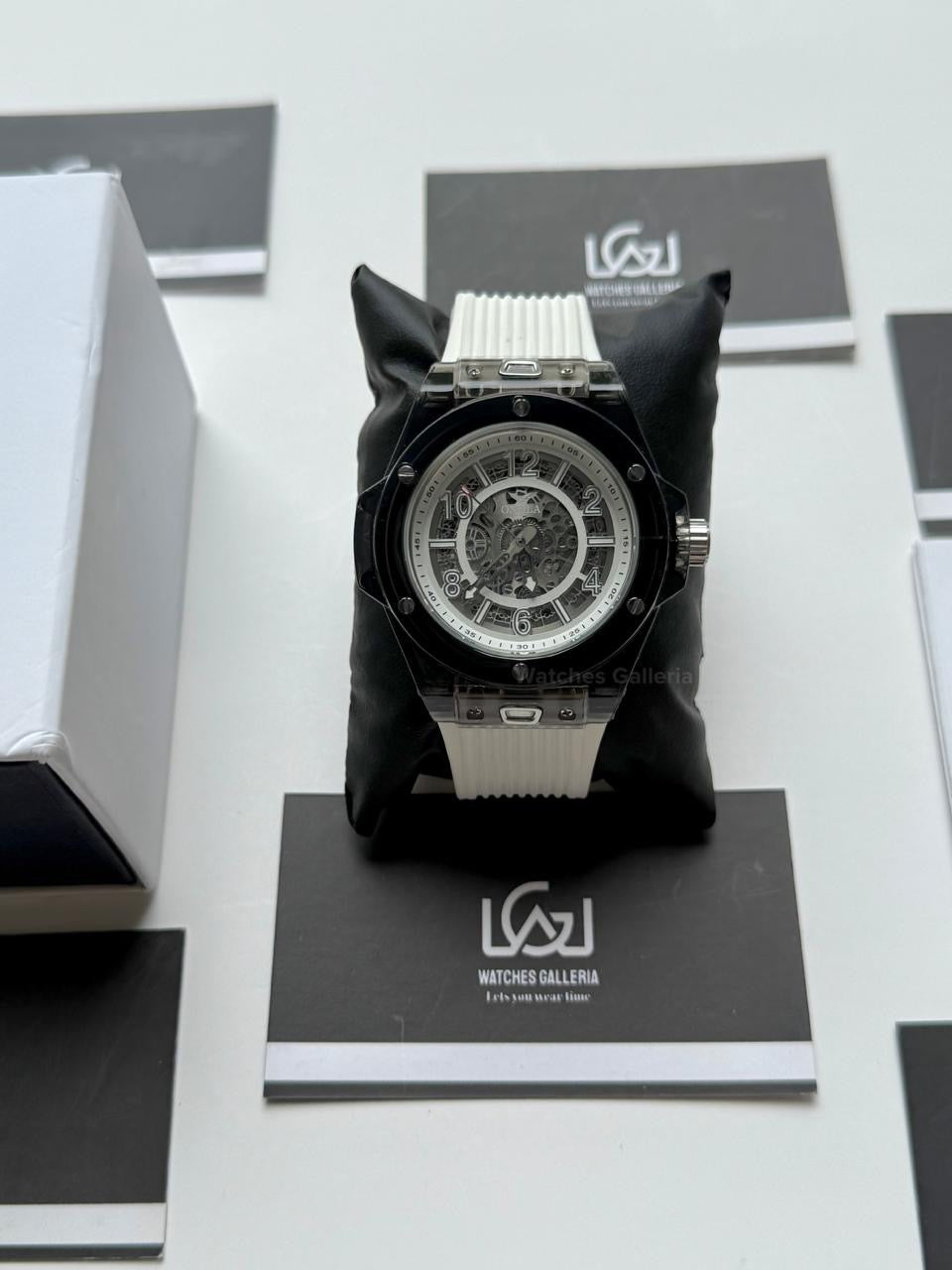 Onola ON3836 Oak Skeleton White Black Automatic Watch – 49mm Transparent Dial, Bold Sport Design, Pakistan Edition