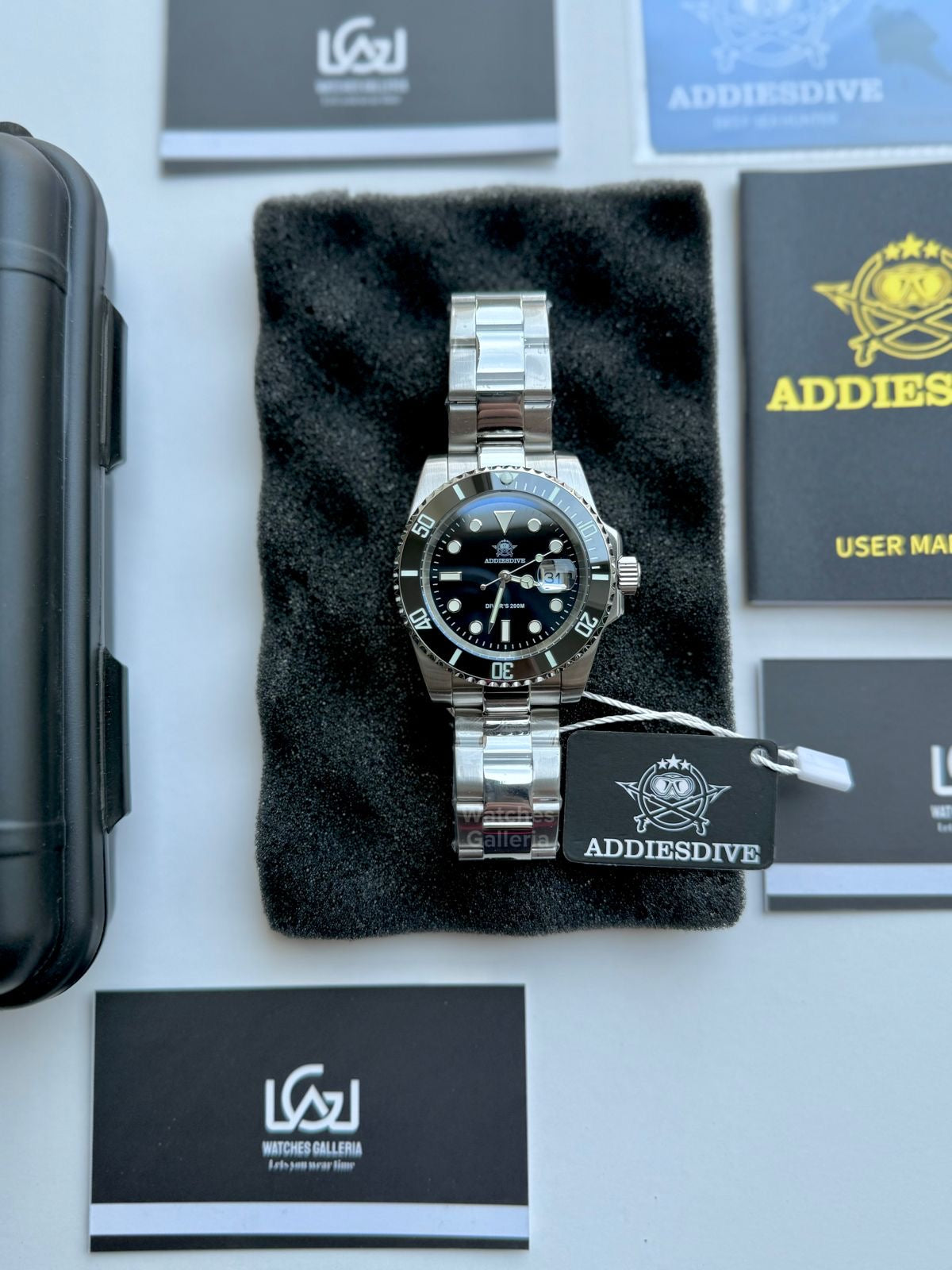 Addiesdive Submariner (Black) Quartz MY-H3-2QZ Watches Galleria