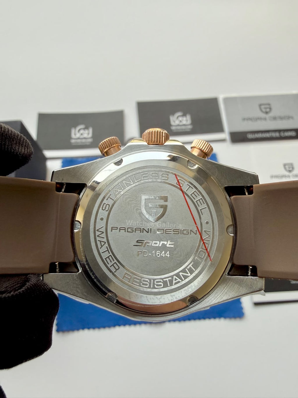 Pagani Design PD1644 Daytona Rose Gold Two Tone Silicon Limited Edition Men’s Chronograph Watch – Seiko VK63 Japan Quartz | Sapphire Crystal | Ceramic Bezel | 100M Water Resistant
