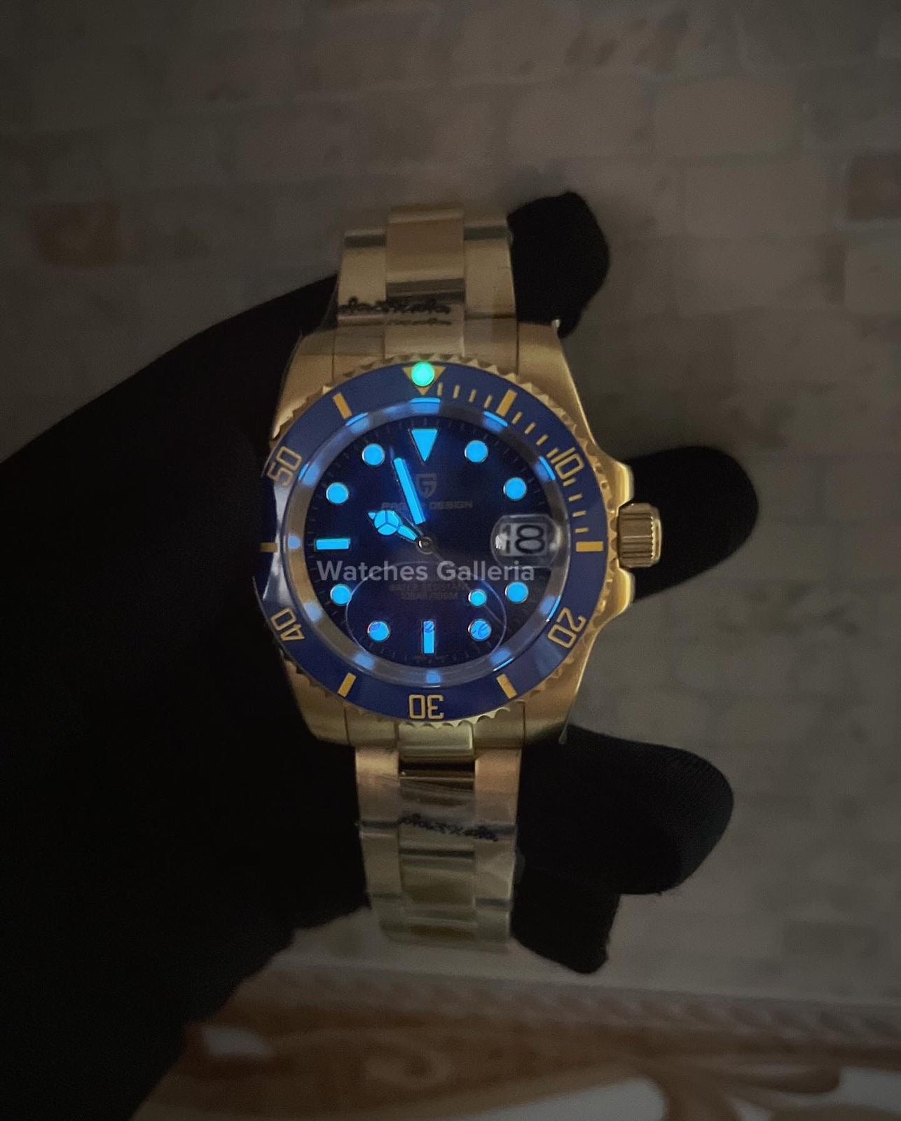 Pagani Design Submariner Date Automatic (Yellow Gold Blue) PD1661 Pagani Design