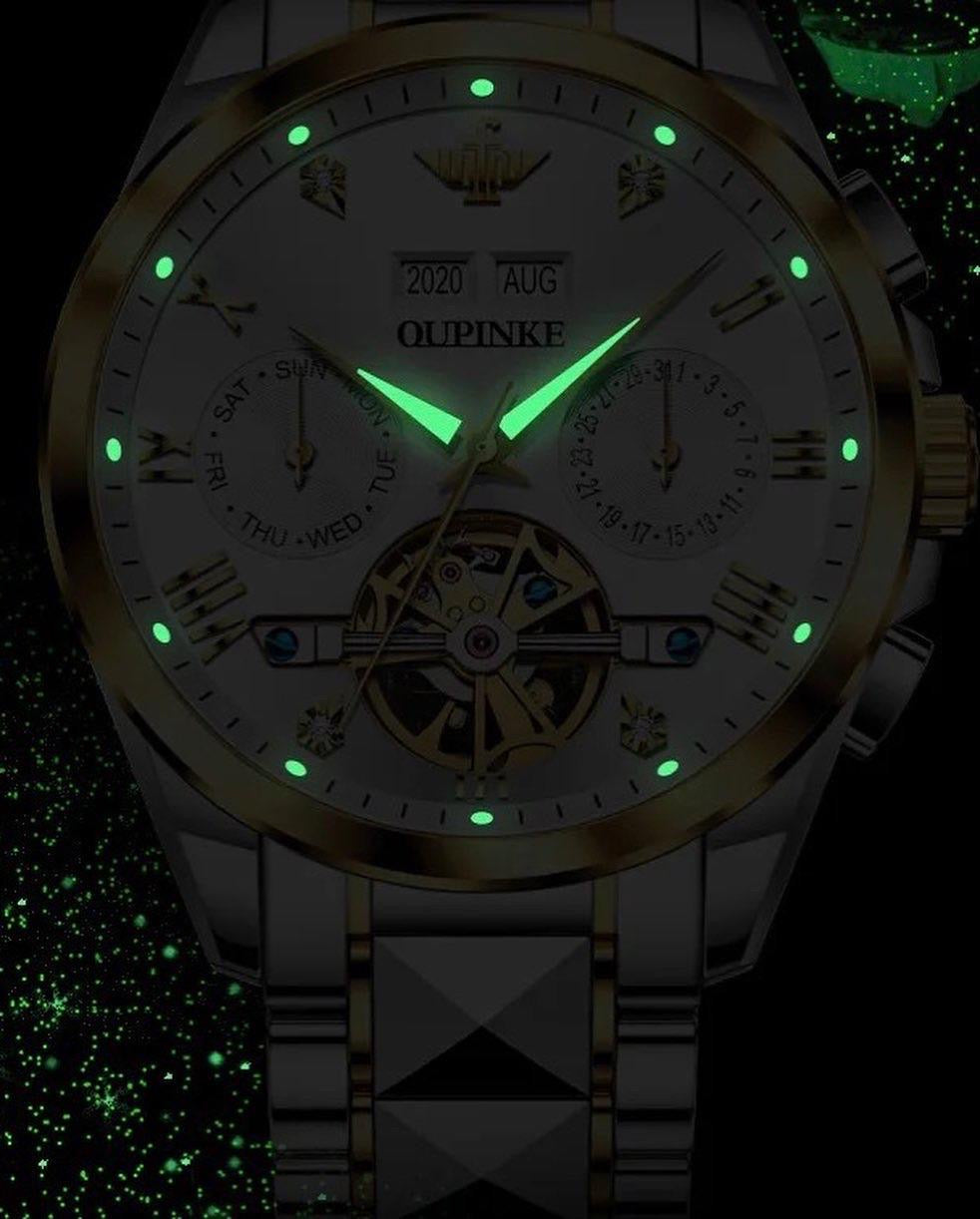 Oupinke Tourbillon Mechanical Watch Automatic (Gold Black) 3186