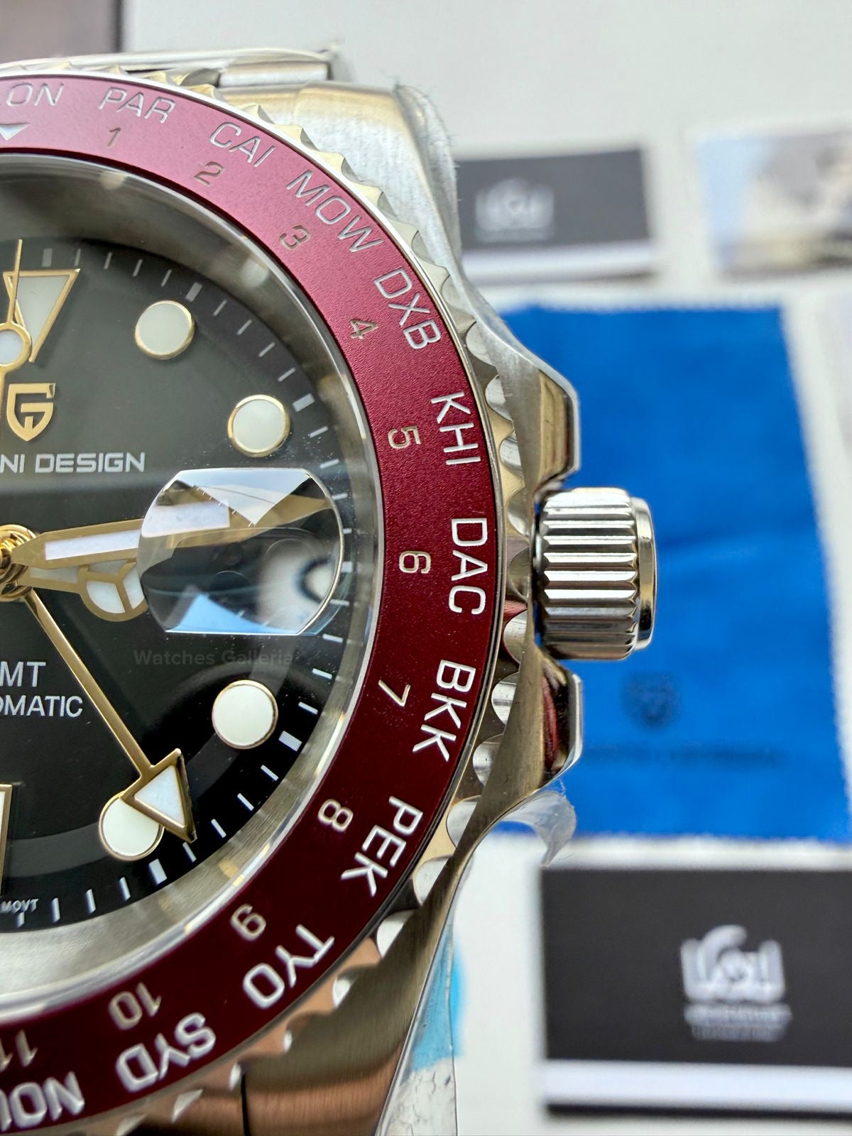 Pagani Design PD1758 World Time GMT Automatic (Red) | Pagani Design Pakistan | PD-1758