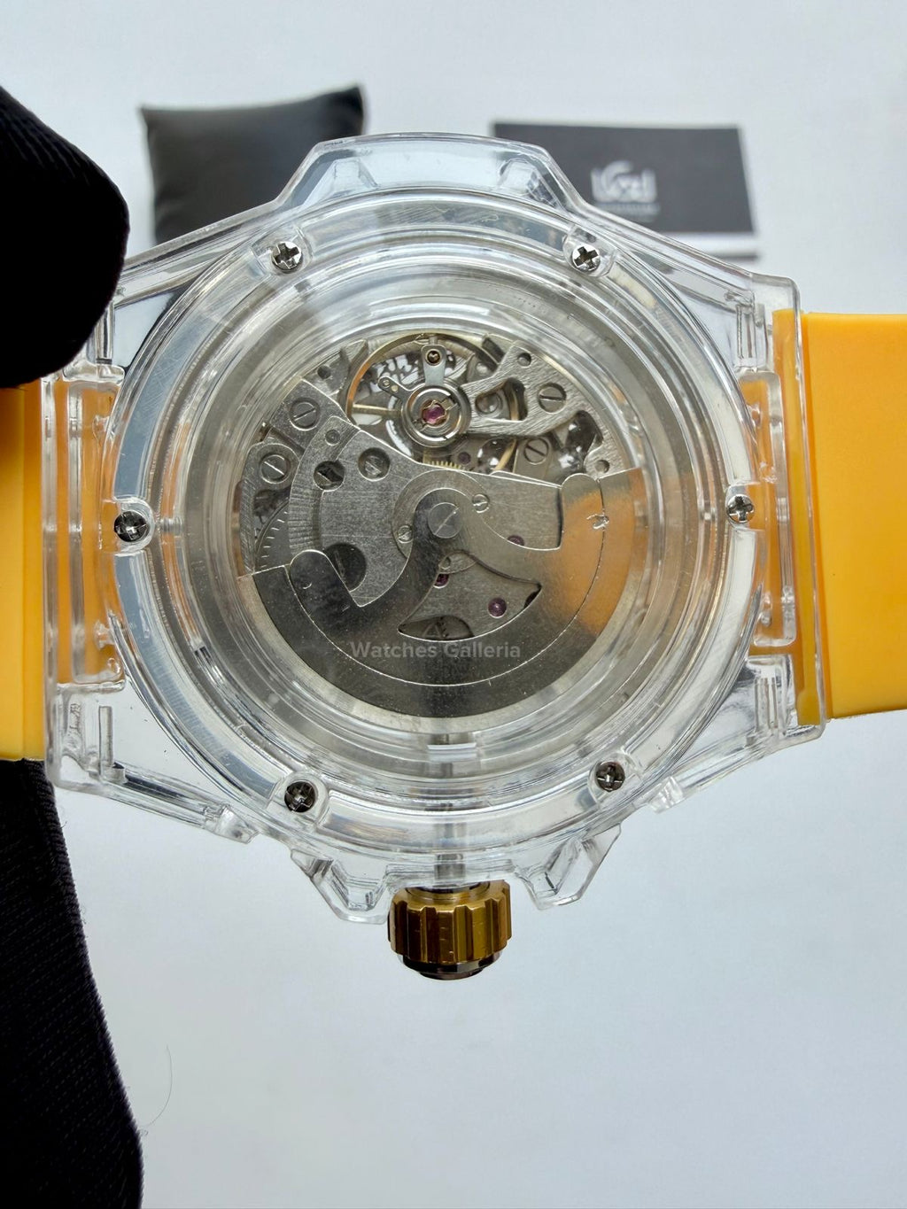 Onola ON3836 Oak Skeleton Yellow Automatic Watch – 49mm Transparent Dial, Bold Sport Design, Pakistan Edition
