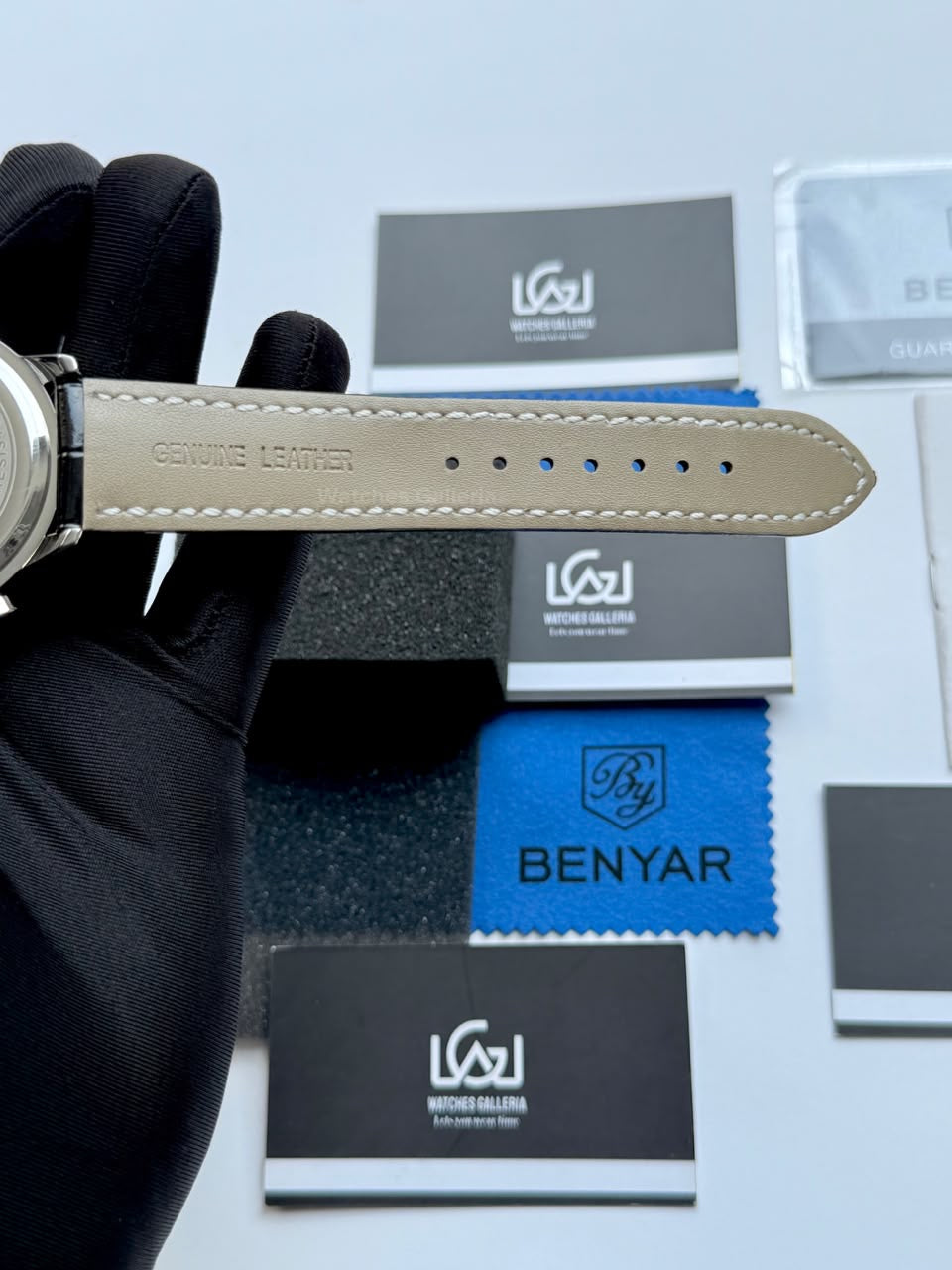 Benyar BY5213 Black Men’s Luxury Quartz Leather Strap Watch – Waterproof Stainless Steel Analog Wrist Watch with Luminous Hands | Original Benyar Pakistan | Watches Galleria