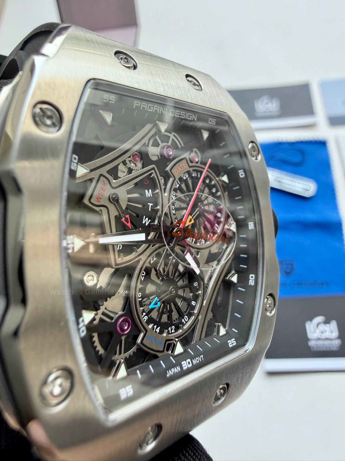 Pagani Design Tonneau Calendar Quartz PDys012 (Black) Pagani Design in Pakistan