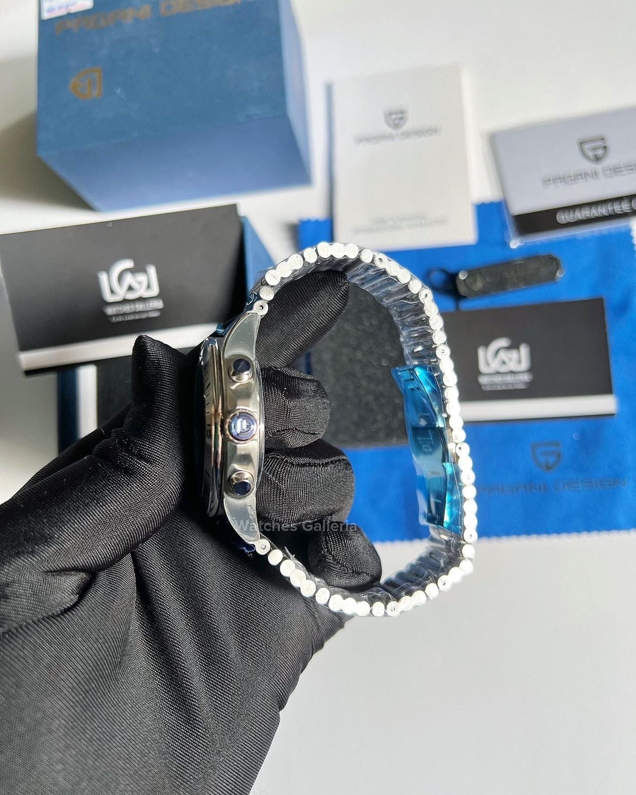 Pagani Design Chronomat W/ Rouleaux Bracelet (Silver) PD1705