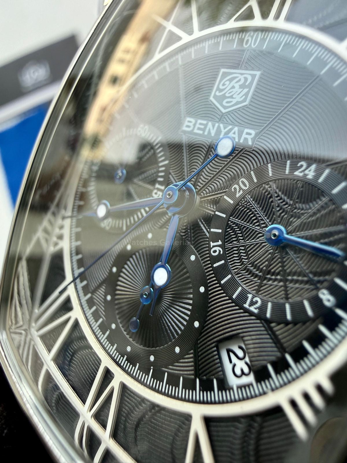 Benyar BY5113 Square Chronograph (Black/Silver) Benyar Watch Pakistan