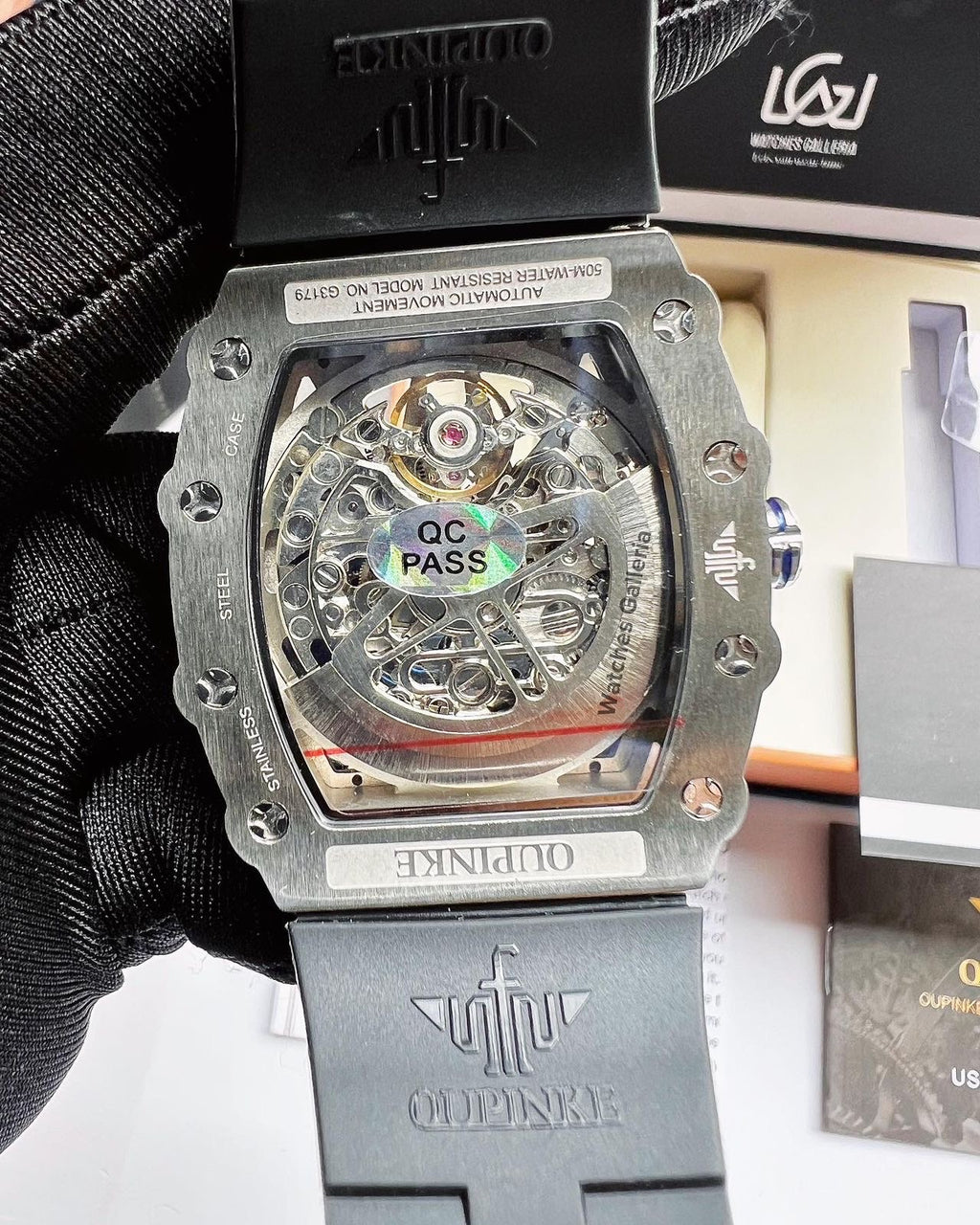 Oupinke Tonneau Skeleton Automatic (Silver/Blue) Oupinke3179