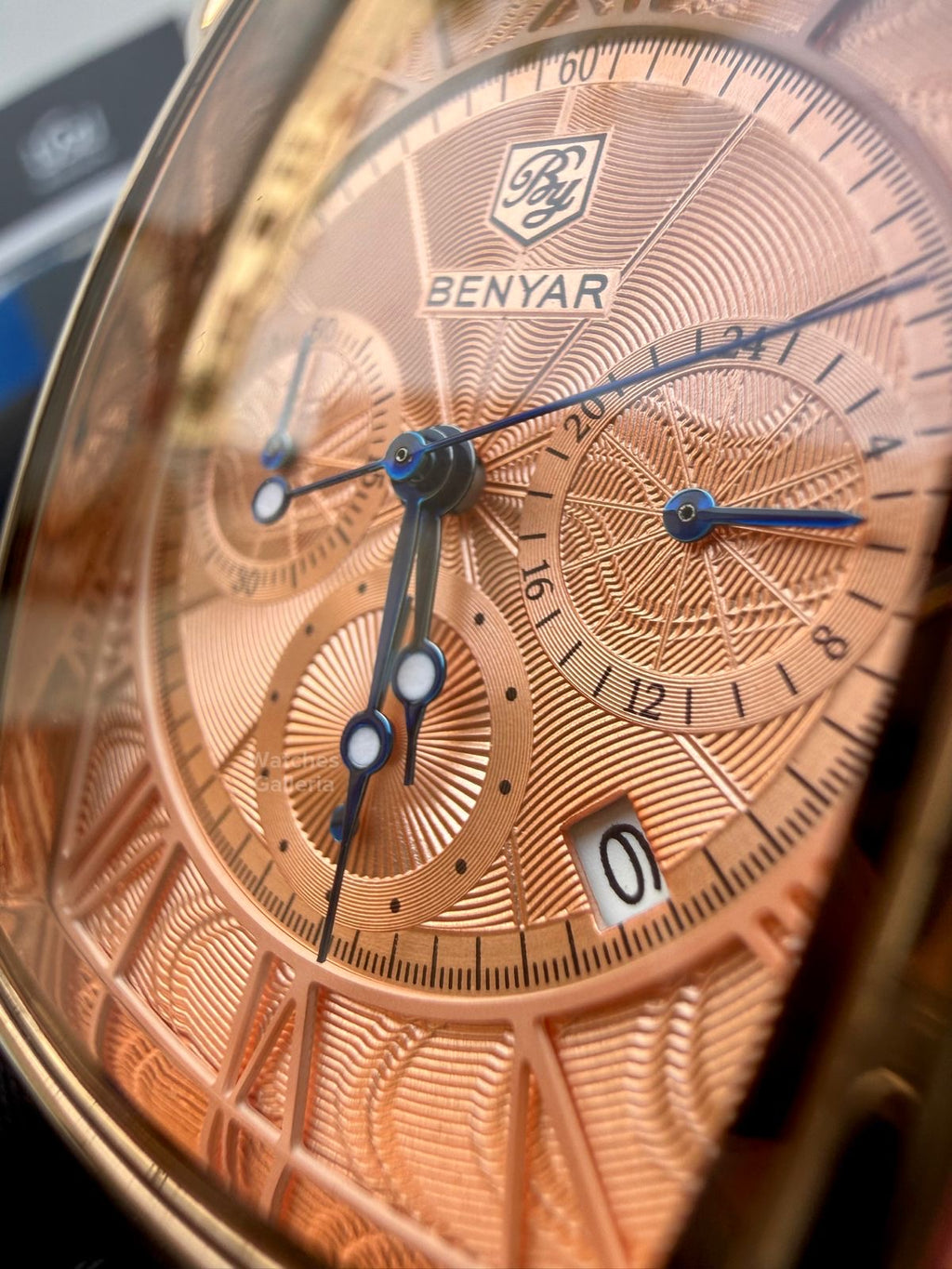 Benyar BY5113 Square Chronograph (Brown/Rose Gold) Benyar Watch Pakistan