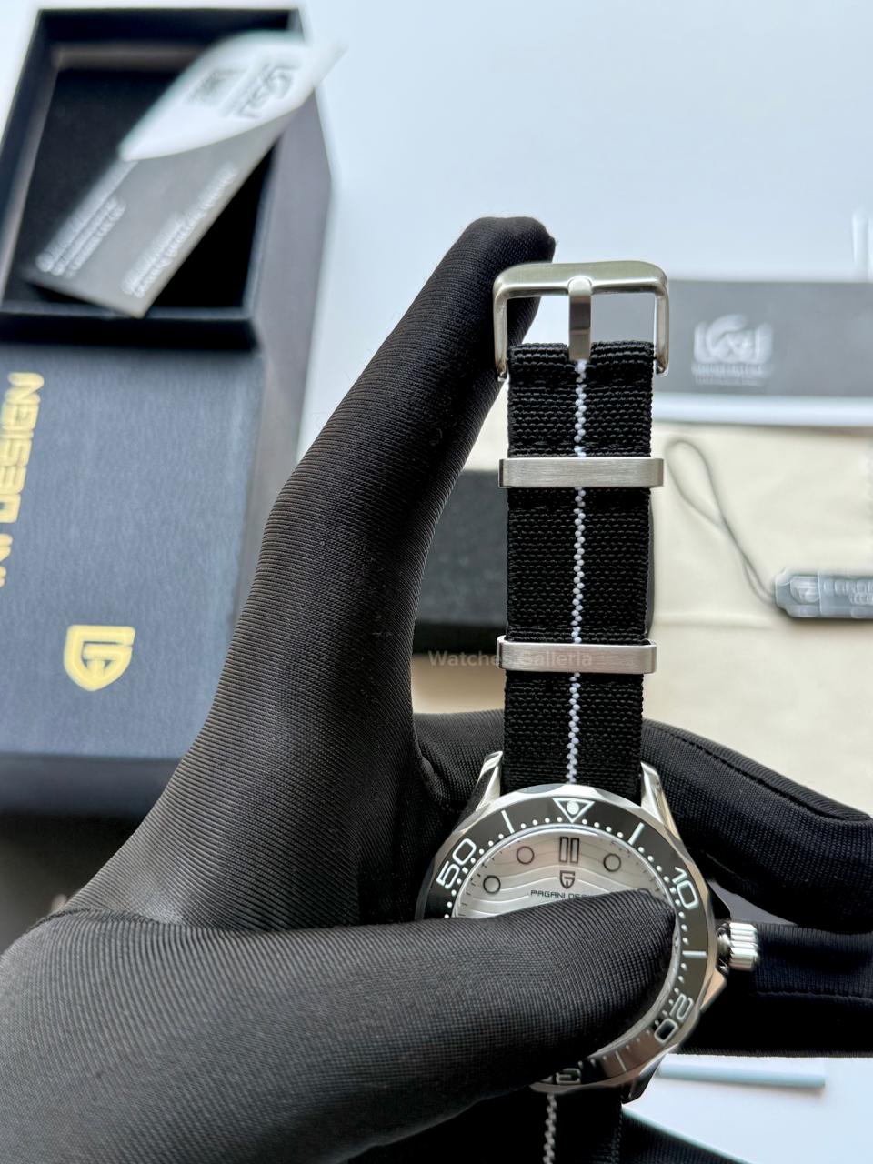 Pagani Design PD1685 Nato Seamaster Diver White Automatic Watch – 200M Sapphire Crystal NH35A/Miyota Luxury Dive Watch in Pakistan | Watches Galleria