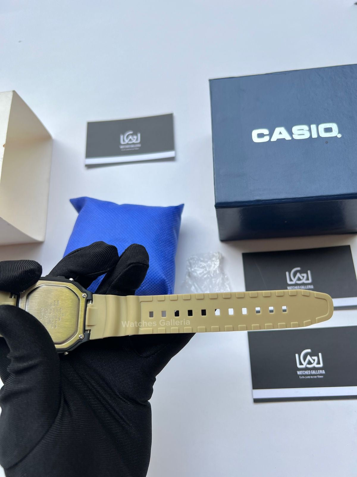 Casio Sports Digital Watch Khaki Exclusive (White Display) W218H Watches Galleria