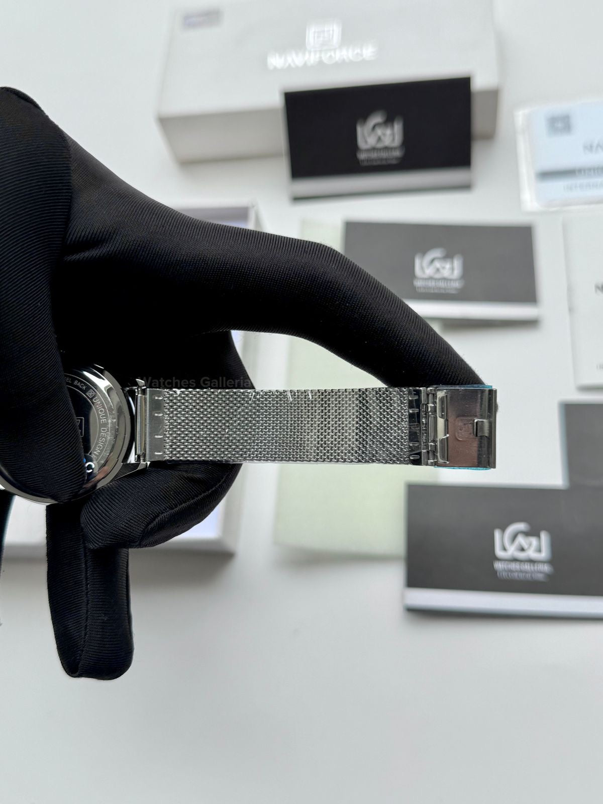 Naviforce NF5028 Ice Blue Classic Stones Quartz Watch (Unisex) Naviforce Watch Pakistan