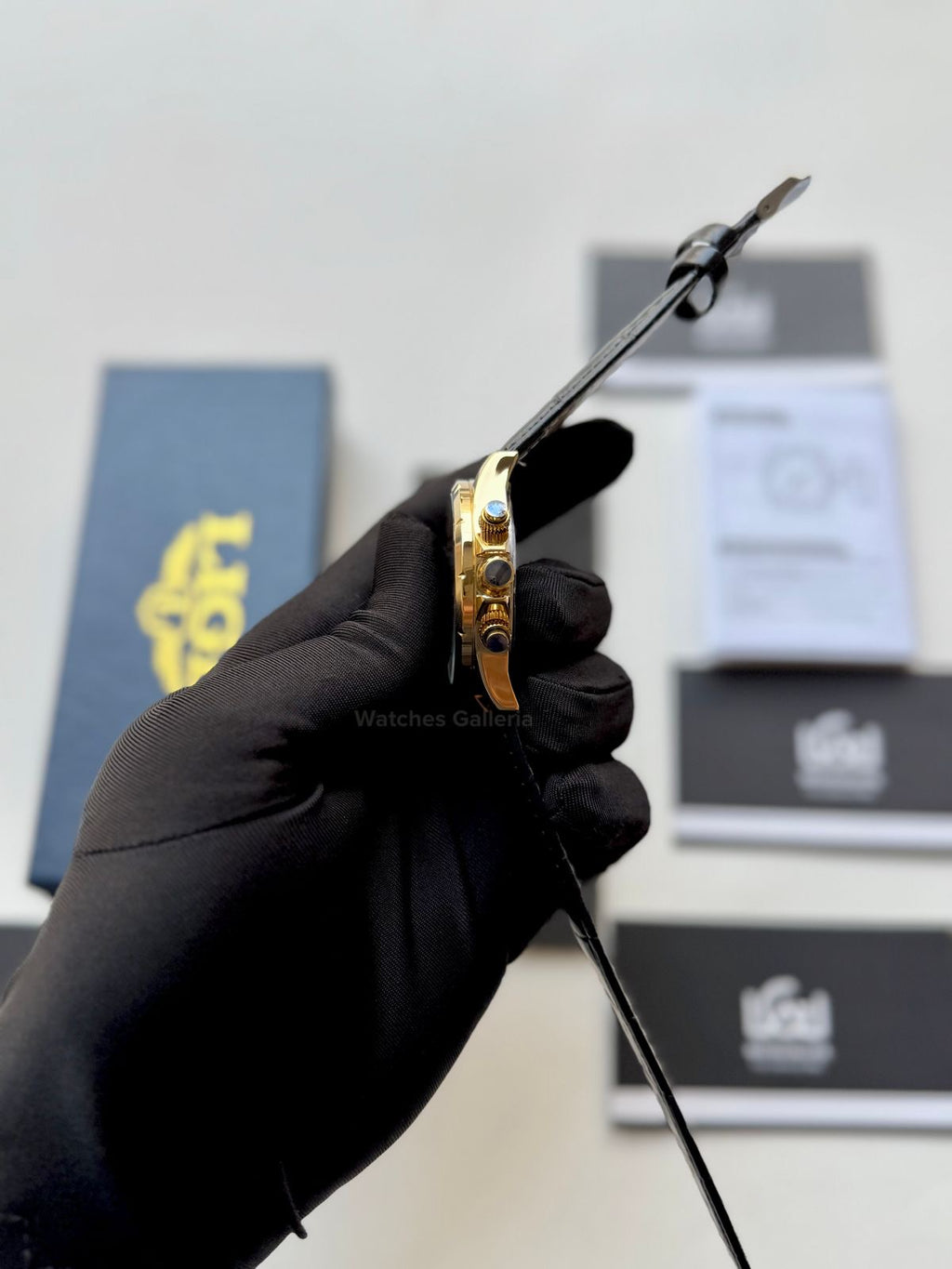 Lige Watch LG89107 Moonphase Chronograph (Black/Gold) Lige Watch in Pakistan