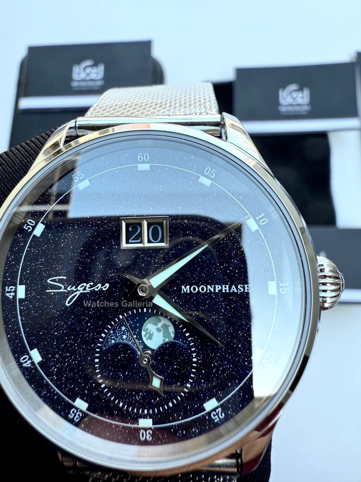 Sugess Moonphase Automatic S401B (Mesh Strap Exclusive) Watches Galleria