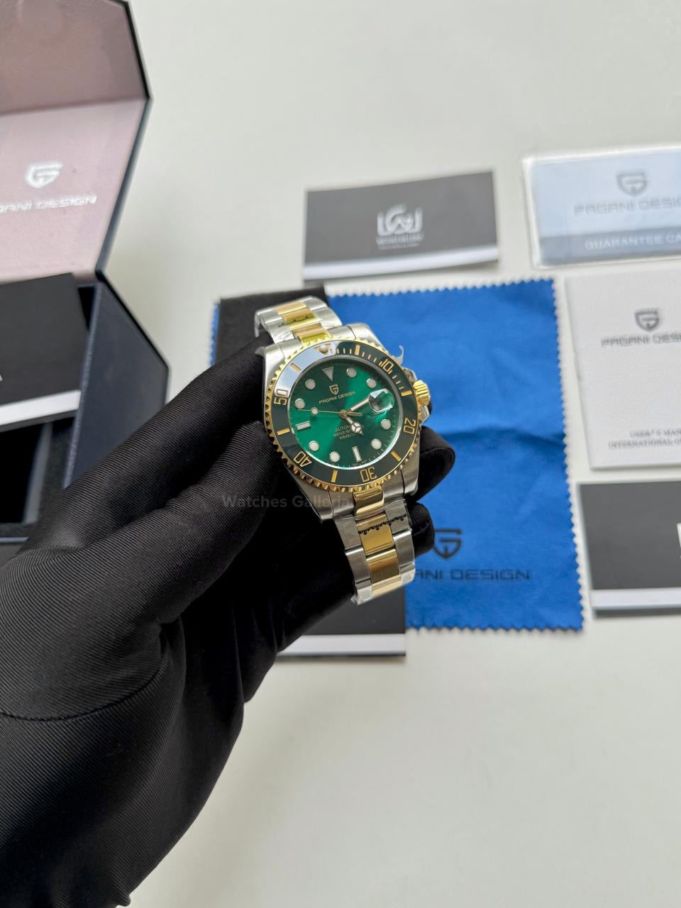 Pagani Design Watch PD1639 Submariner Automatic (Gold Green) Pagani Design in Pakistan