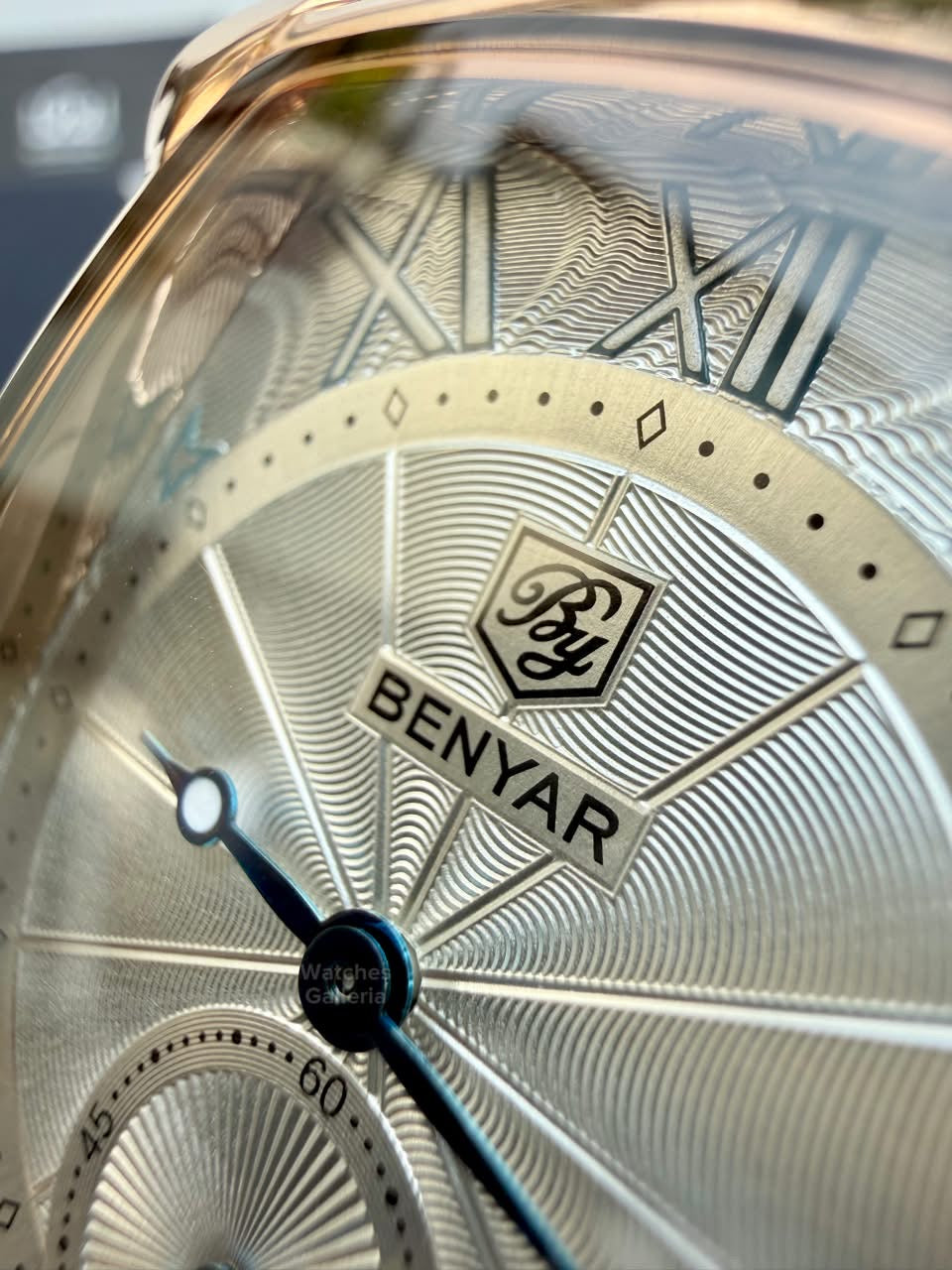 Benyar BY5114 Square Tank Watch in Pakistan – Brown Rose Gold White Elegant Quartz Leather Strap Men’s Dress Watch