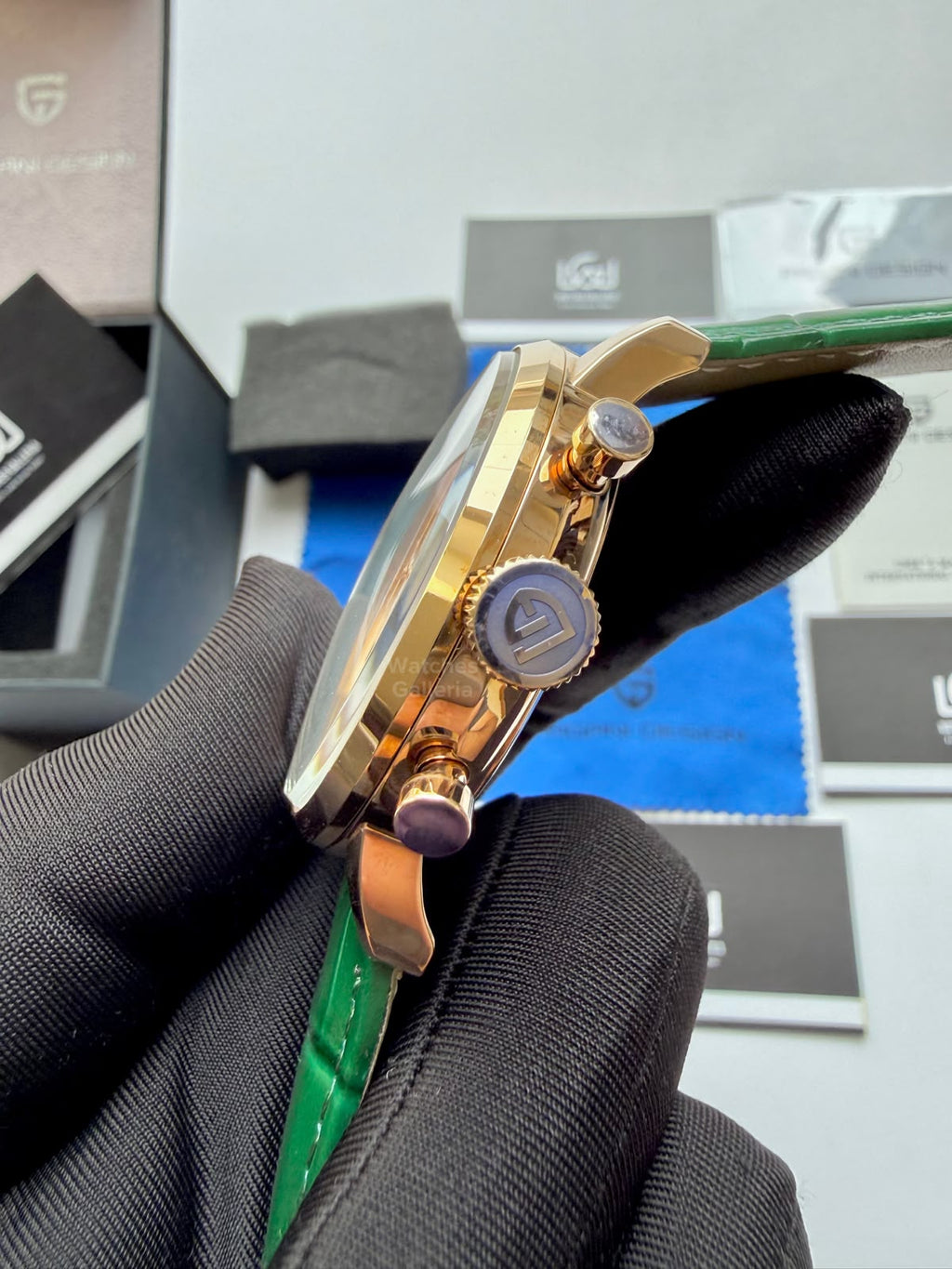 Pagani Design PD2720K | Green Rose Gold White | Flight Chronograph Limited Edition Blue Rose Gold White Quartz Watch