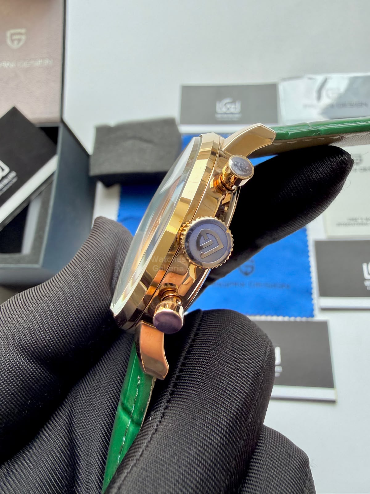 Pagani Design PD2720K | Green Rose Gold White | Flight Chronograph Limited Edition Blue Rose Gold White Quartz Watch