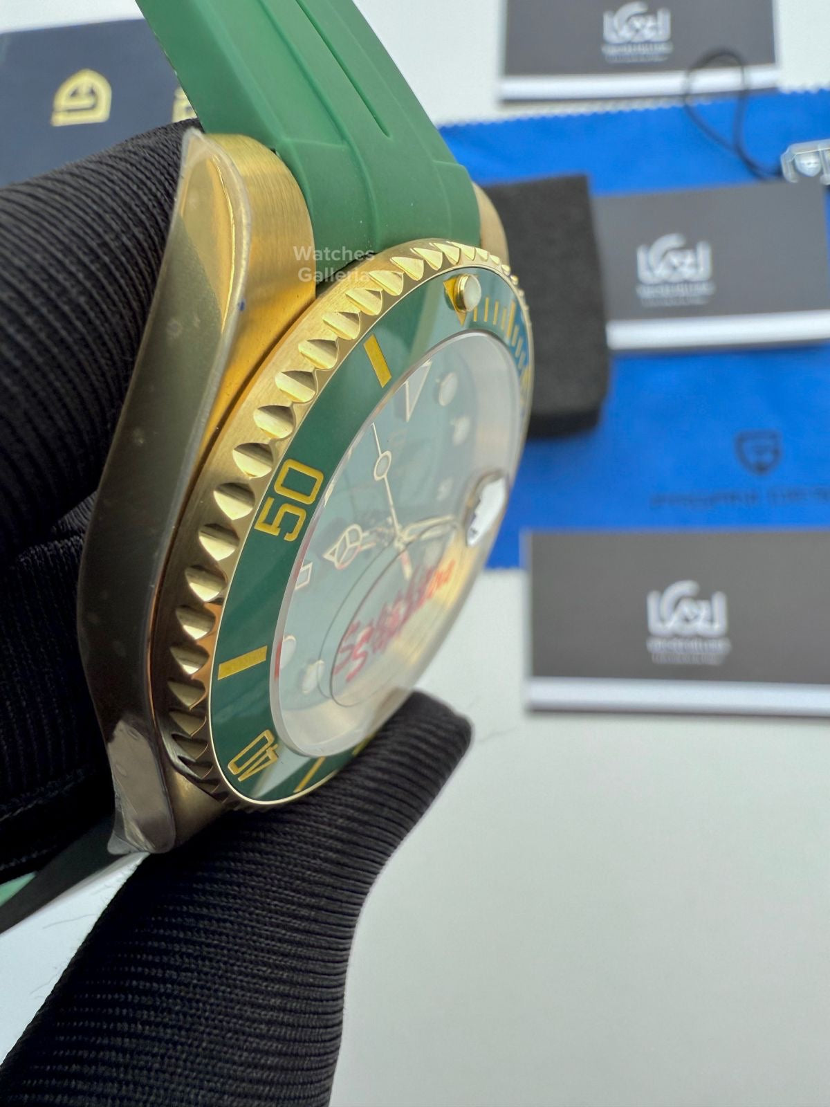 Pagani Design Submariner Hulk Gold Automatic (Silicon Straps Edition) PD1661 Watches Galleria