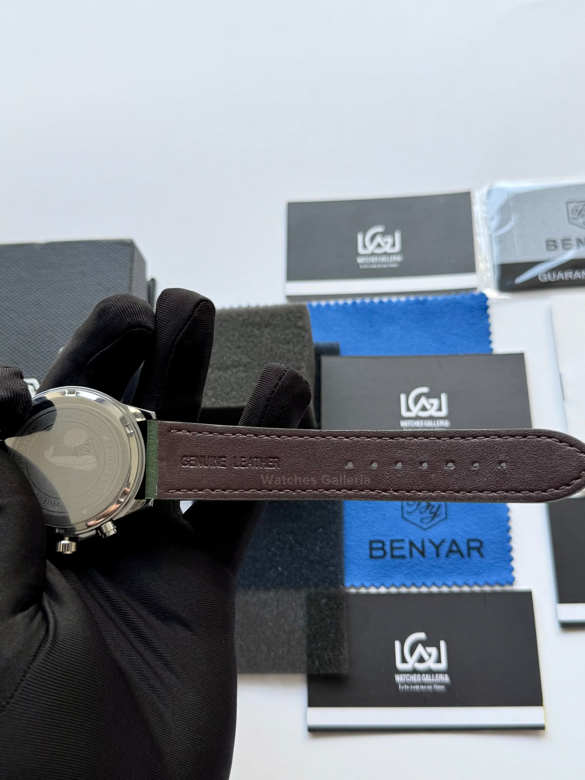 Benyar BY5210 (Grey Green) Pilot Chronograph Green Dial Stainless Steel Watch – 42mm Quartz Chronograph with Date, Complete Calendar & Stopwatch