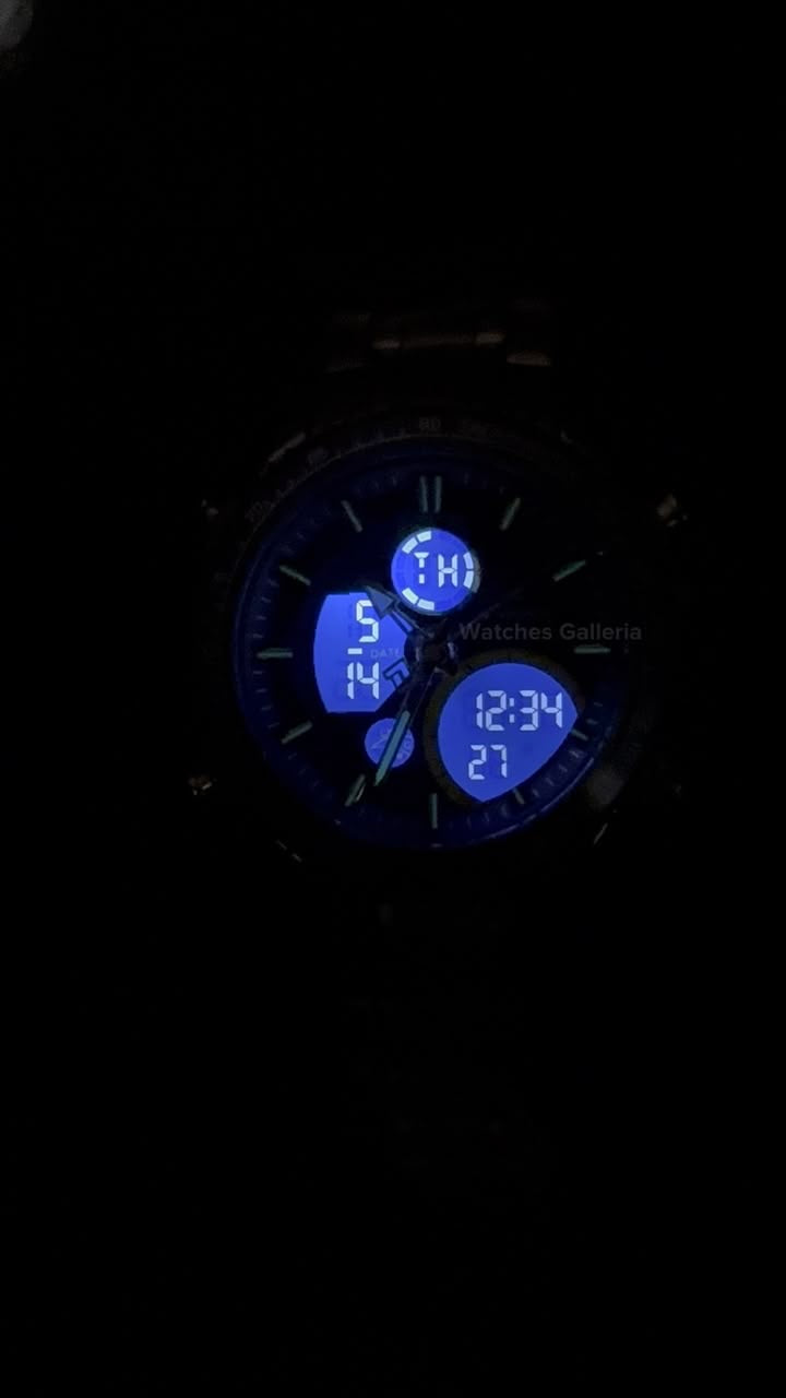 Naviforce Watch Pakistan NF9182 | Naviforce Men Watch | Naviforce Chain Watch | Dual Display Blue Yellow Watch