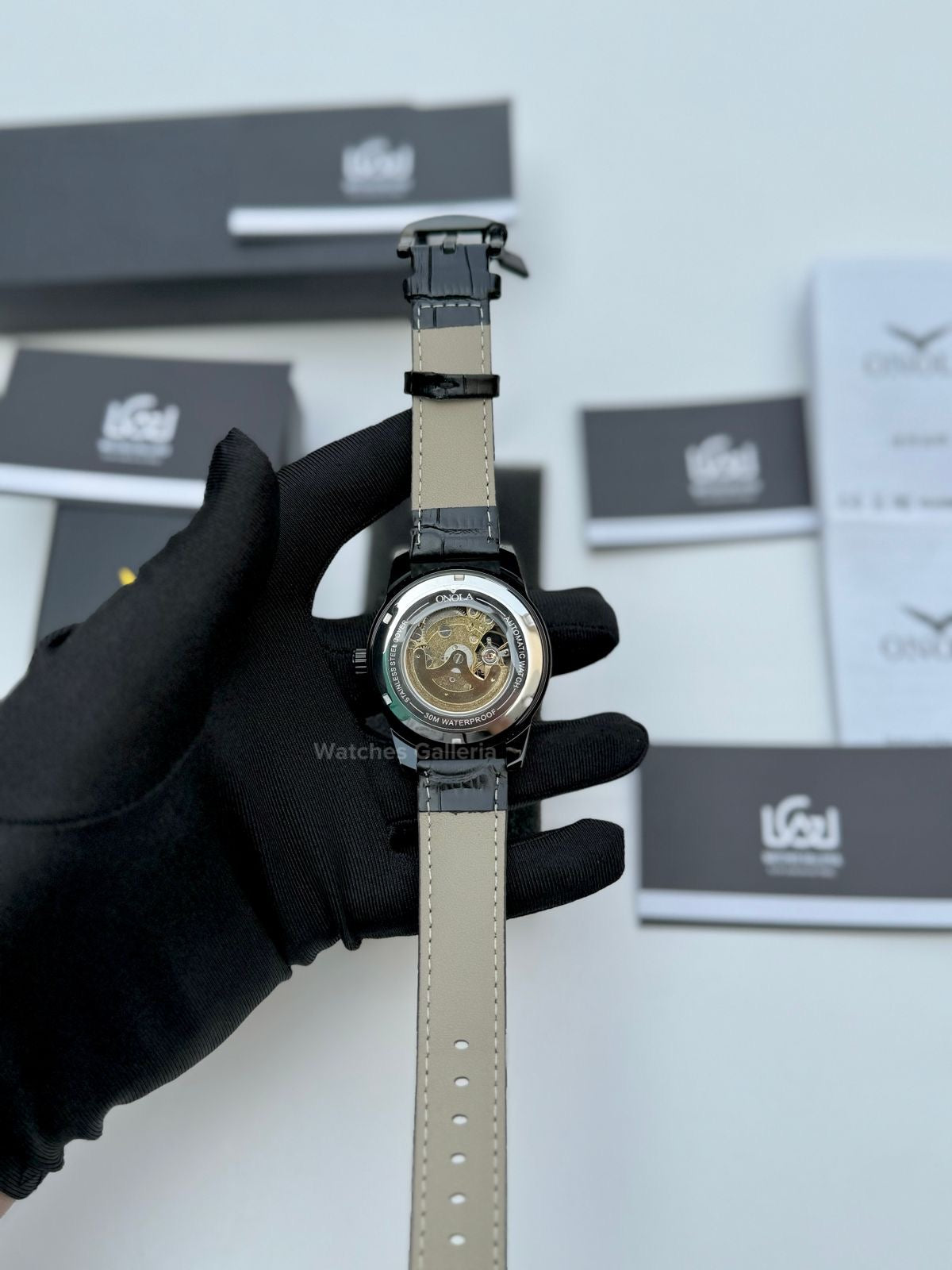 Onola Skeleton Watch Automatic (Black) ON3861 Watches Galleria