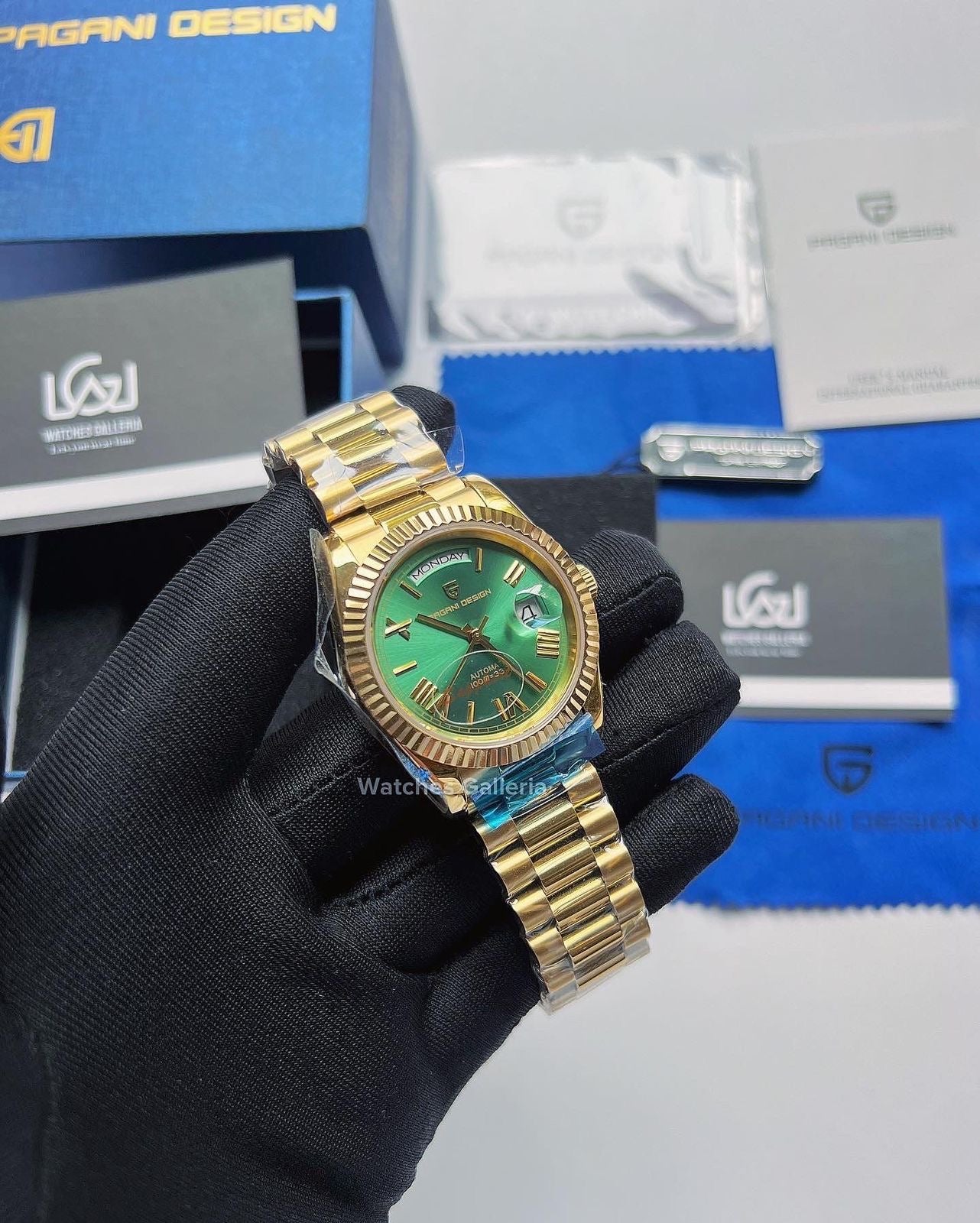 Pagani Design Date Day 36mm Automatic (Gold Green) PD1752