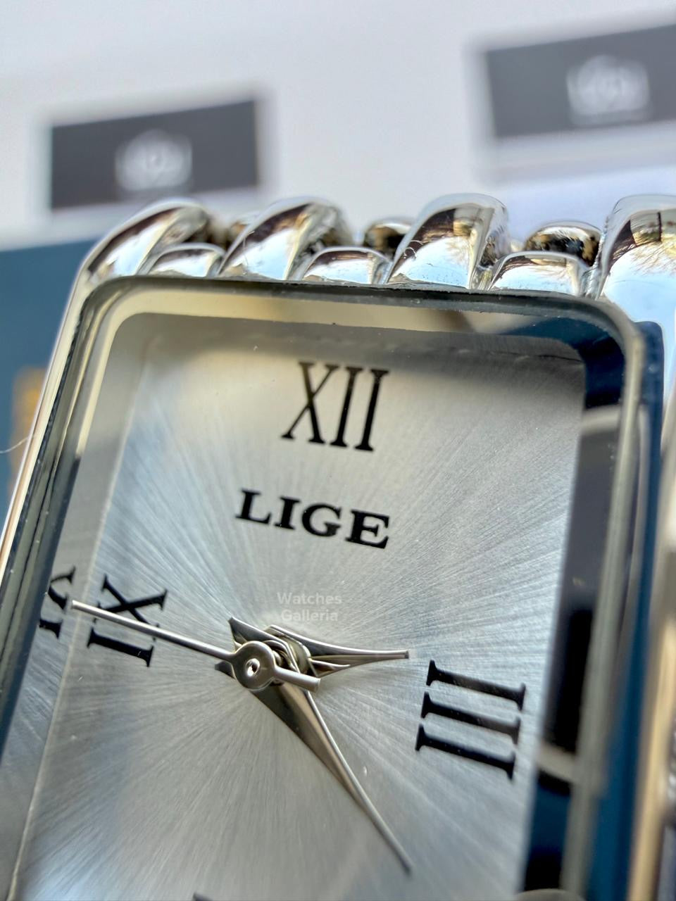 Lige 89156 Tank Women Watch Quartz (Silver) Lige Women Watch