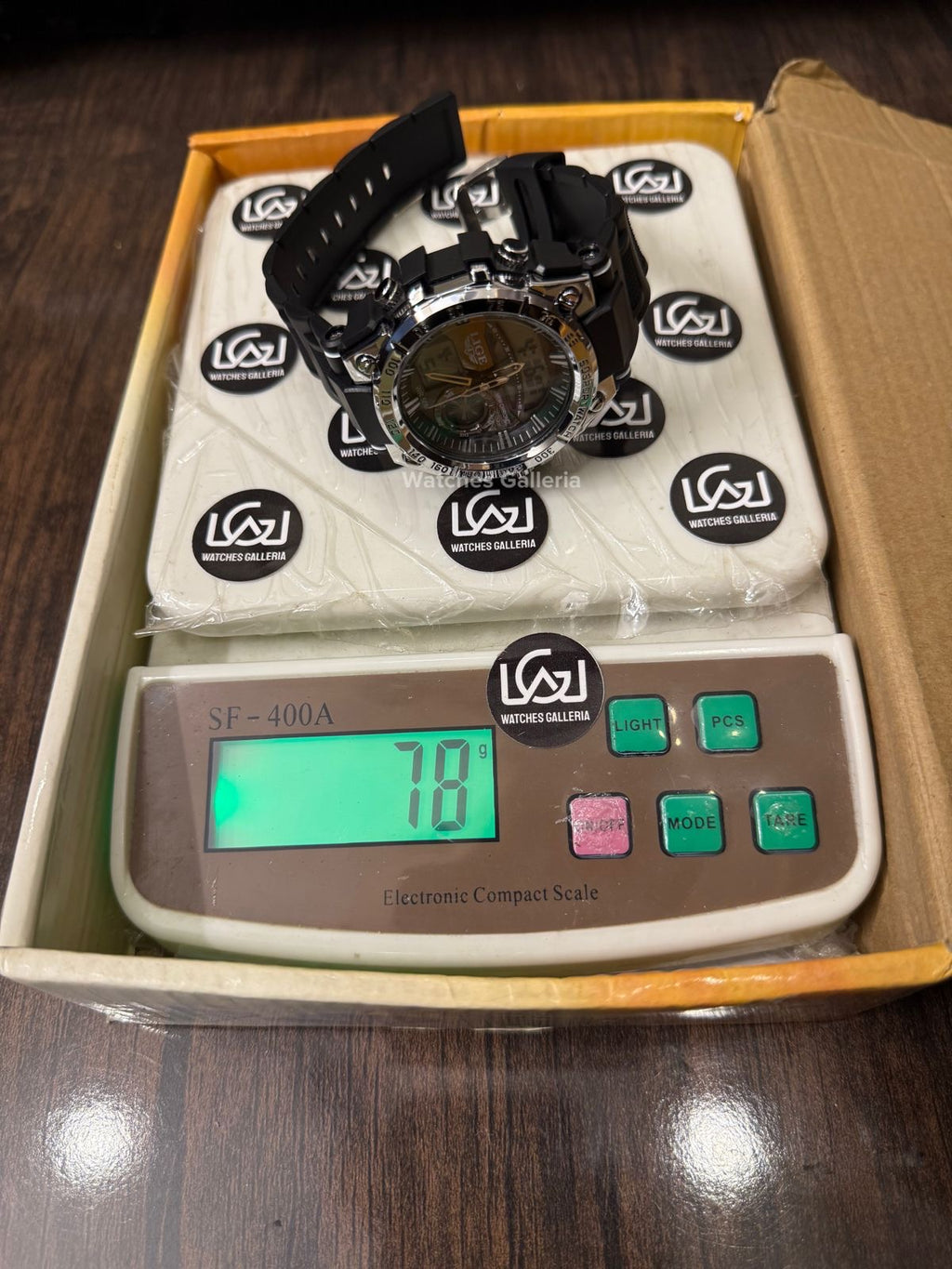 Lige 8922 Sports Watch Silver Black 45mm Dual Display Analog Digital LED Alarm Waterproof 50M Silicone Strap Men’s Watch