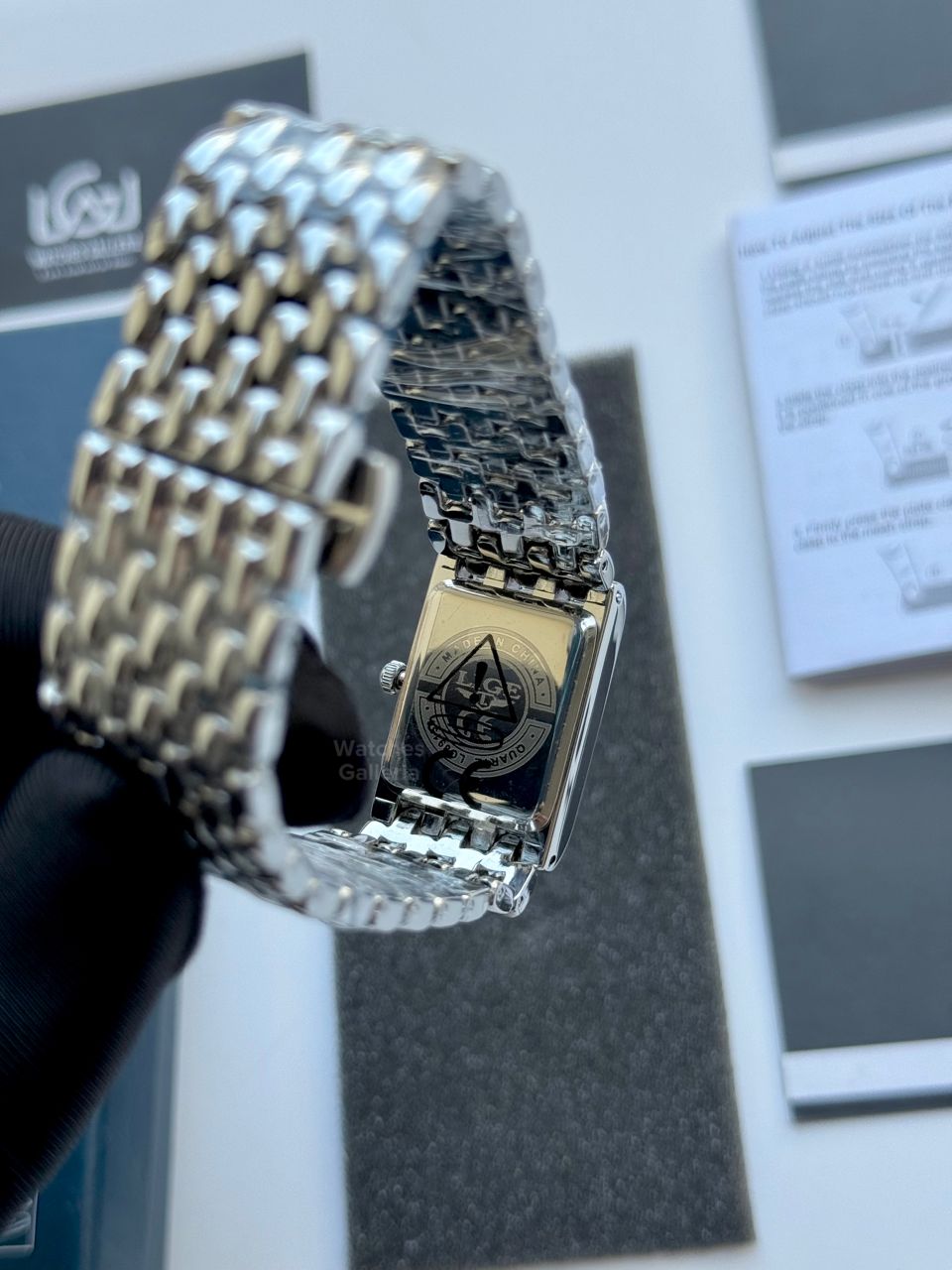 Lige 89156 Tank Women Watch Quartz (Silver/Pink) Lige Women Watch