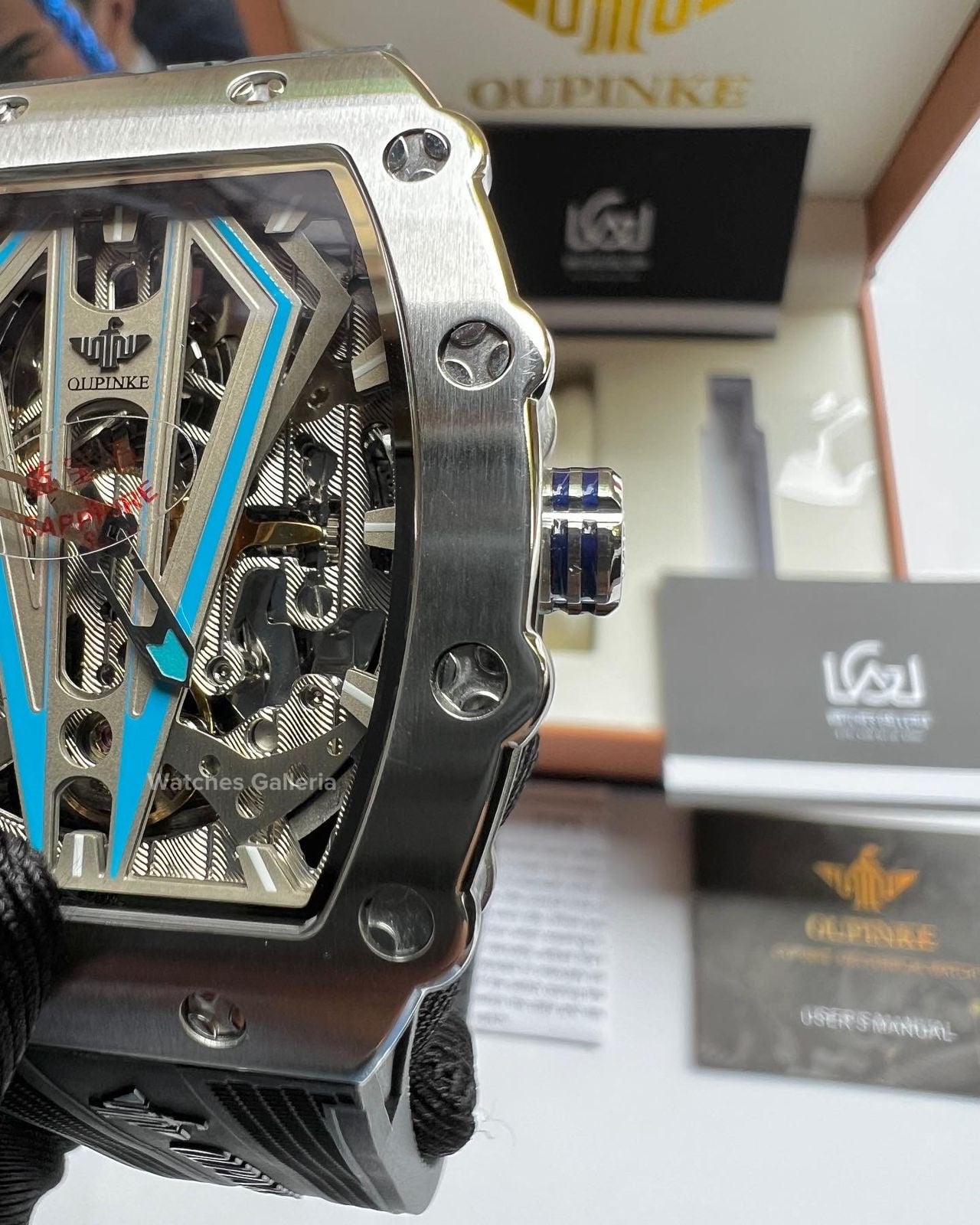 Oupinke Tonneau Skeleton Automatic (Silver/Blue) Oupinke3179