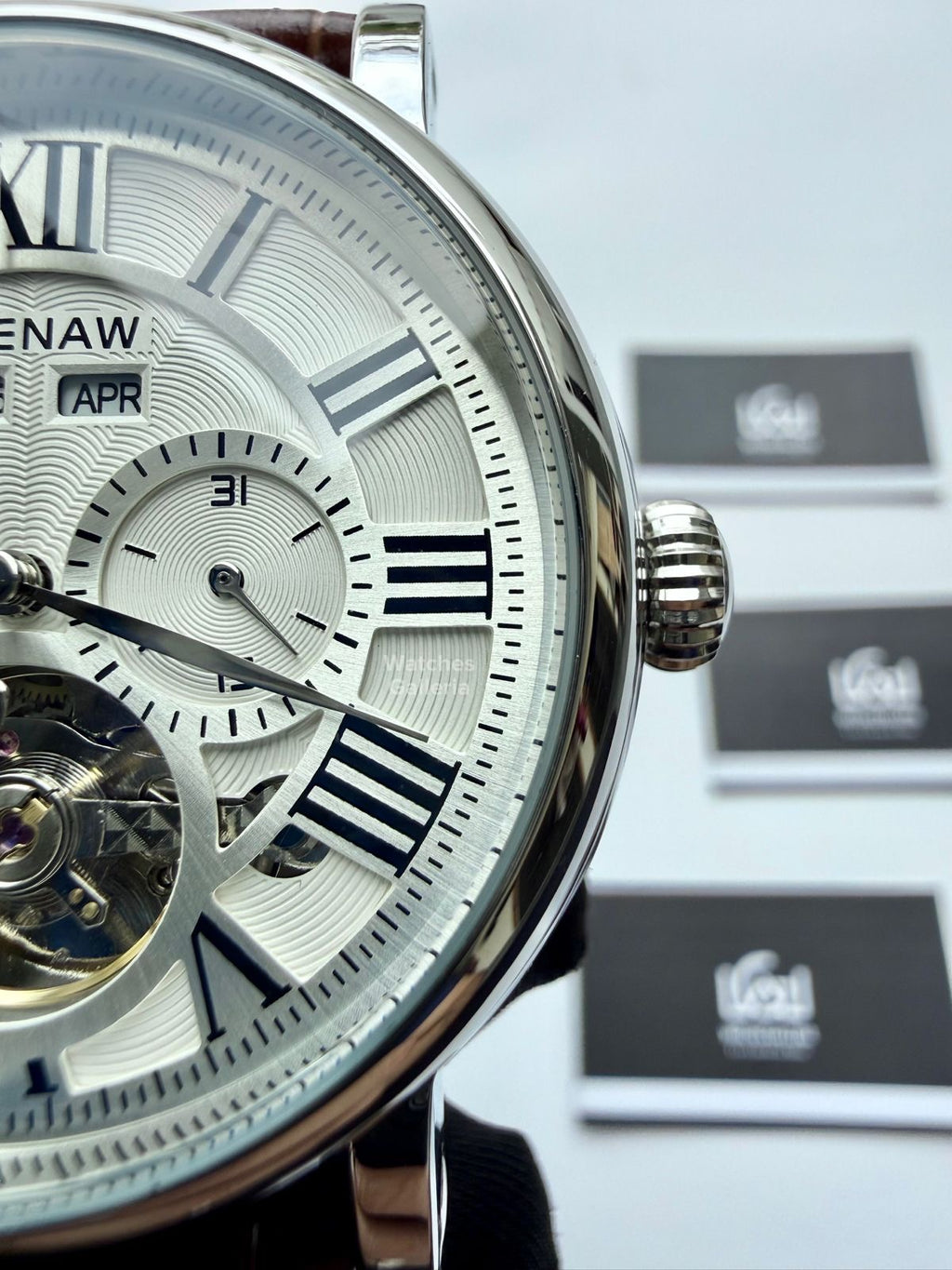 Glenaw GL8920 Calendar Flywheel Automatic Watch – Brown | Luxury Automatic Wristwatch for Men
