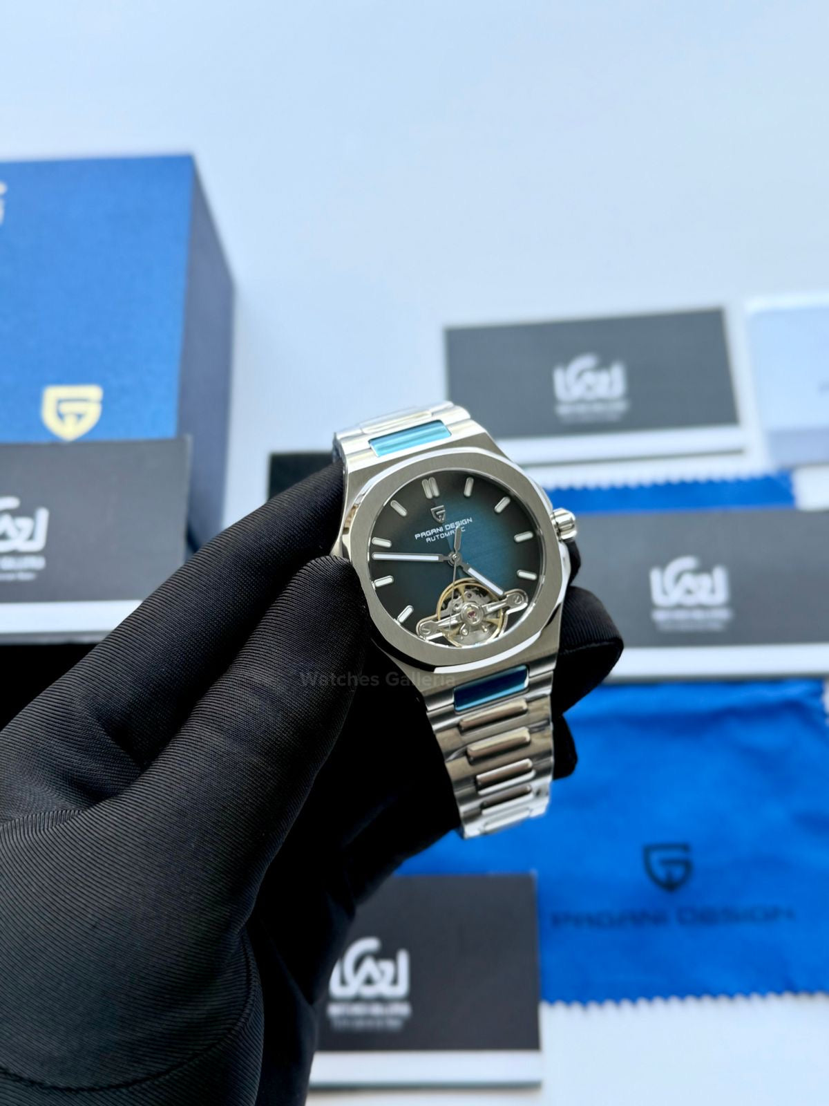 Pagani Design PDys025 Nautilus Flywheel Blue 42mm Automatic – Sapphire Glass | Skeleton Dial | Exhibition Back