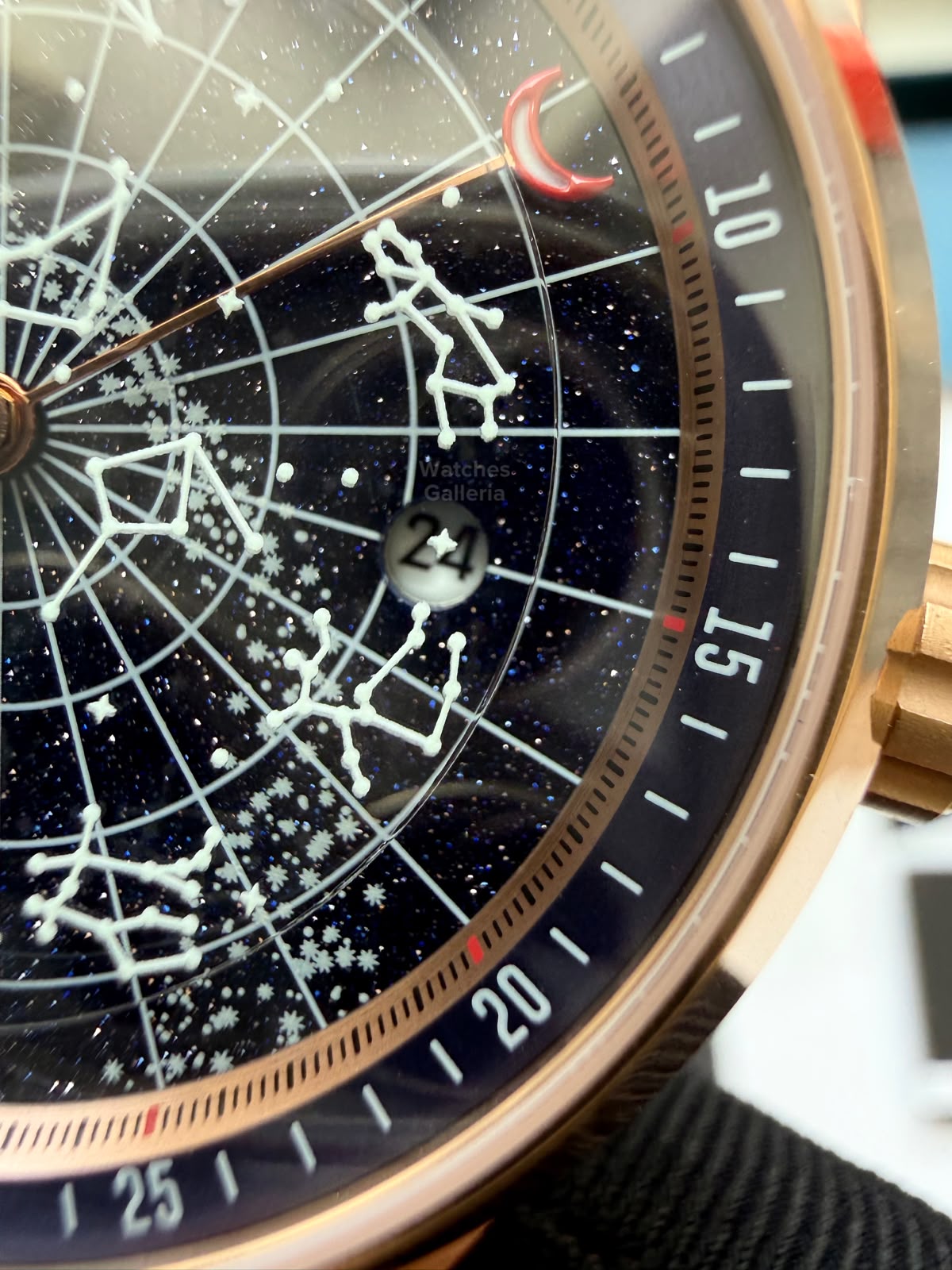 OBLVLO GC (Black Rose Gold Blue) Grand Complications Celestial Automatic Watch Brown & Black Dial with Rose Gold Details, Moving Constellation & Earth Display – OBLVLOGC