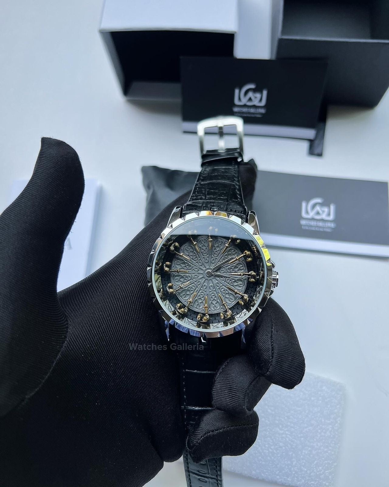 Onola Round Table Watch Quartz (Silver Black) ONL12RT Watches Galleria