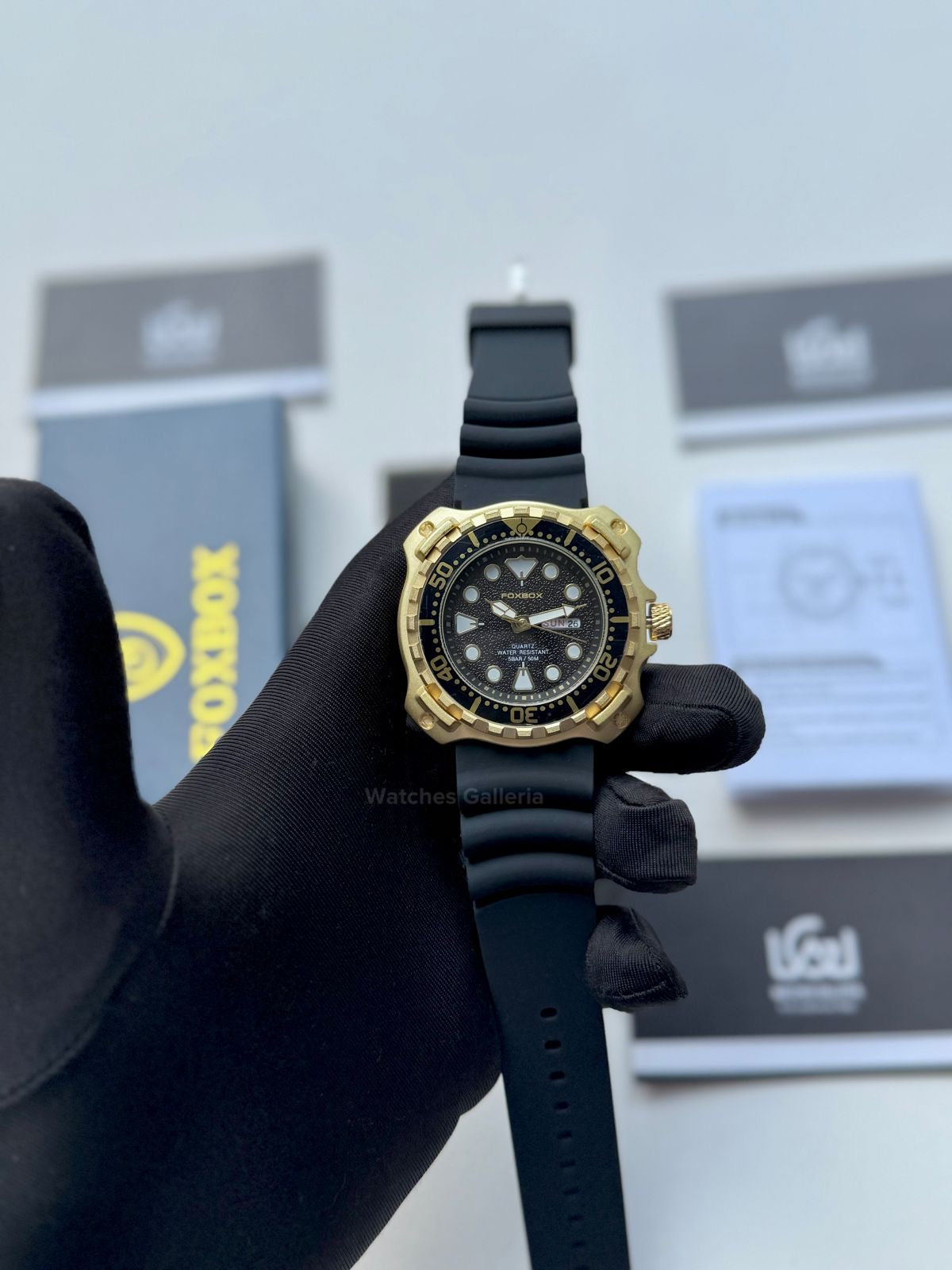 Foxbox Military Style (Gold Black) FB0044 Watches Galleria