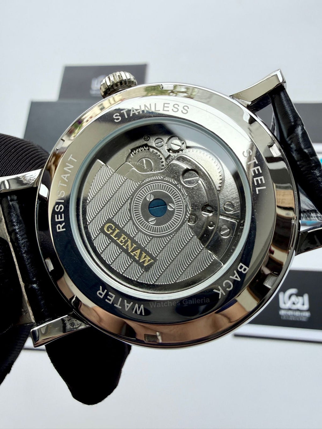 Glenaw GL8920 Calendar Flywheel Automatic Watch – Black Dial | Luxury Automatic Wristwatch for Men