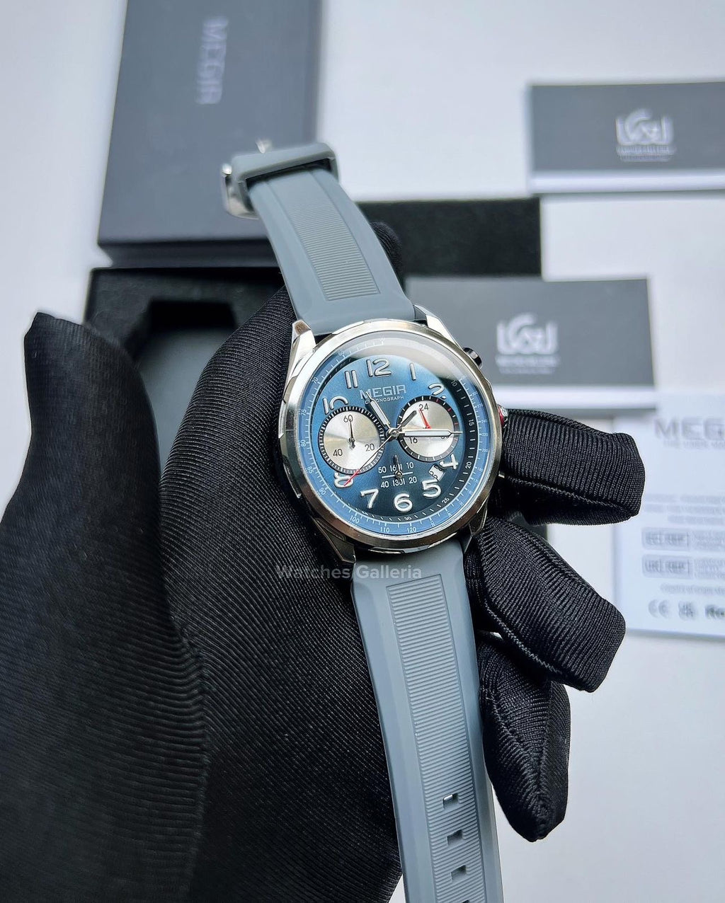 Megir Panda Chronograph Quartz (Grey Blue) MN2230