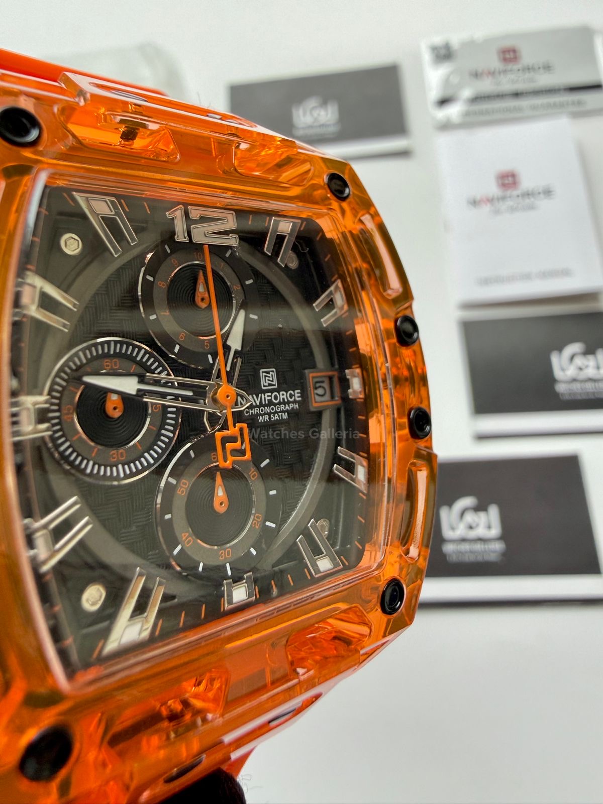 Naviforce NF7105 Tonneau Watch (Orange) Naviforce Watch in Pakistan