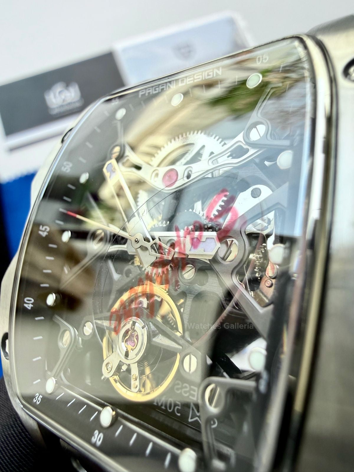 Pagani Design PDys018 Tonneau Skeleton Silver Black 42mm Automatic – Sapphire Crystal | Flywheel | 36H Power Reserve