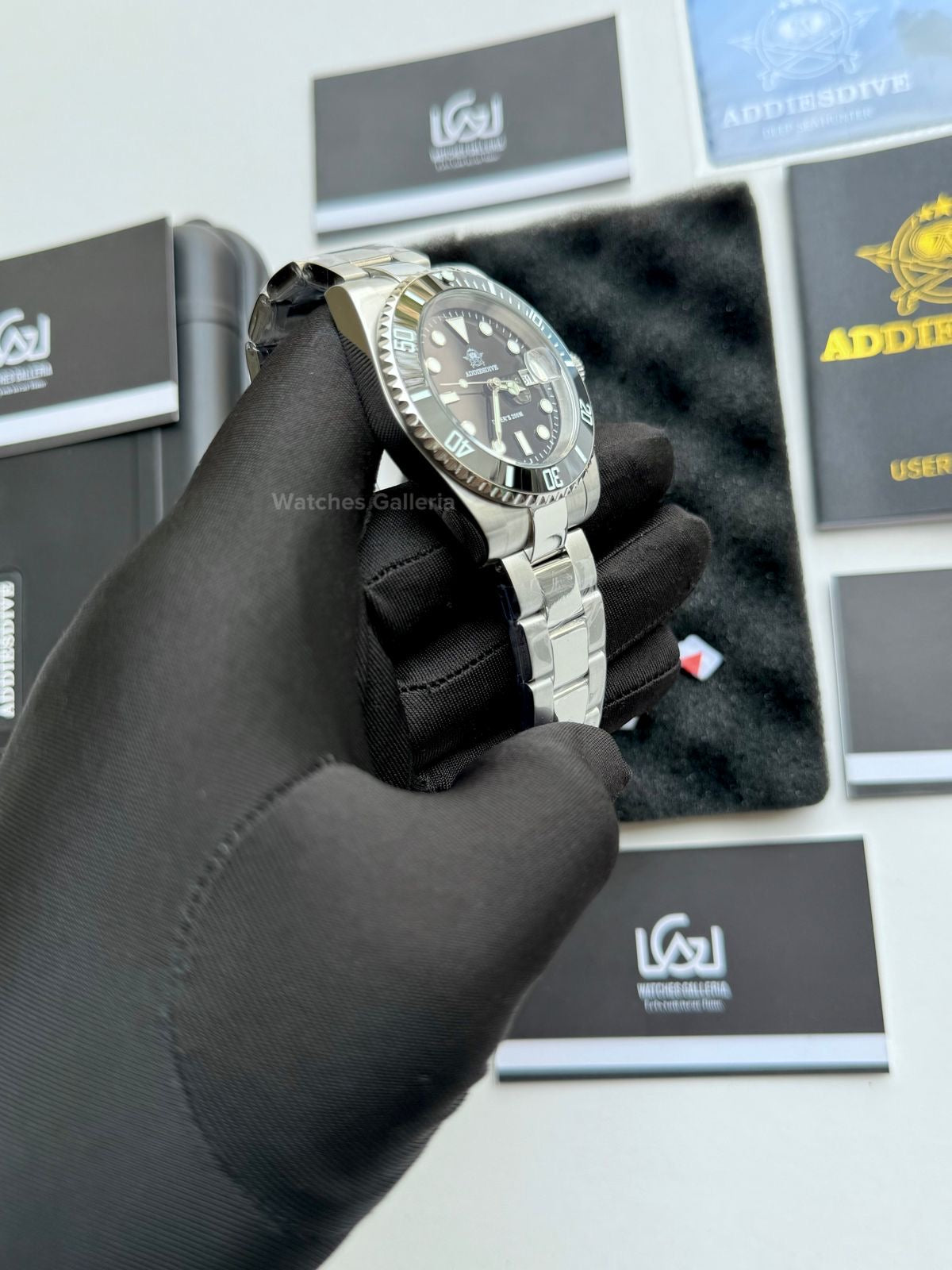 Addiesdive Submariner (Black) Quartz MY-H3-2QZ Watches Galleria