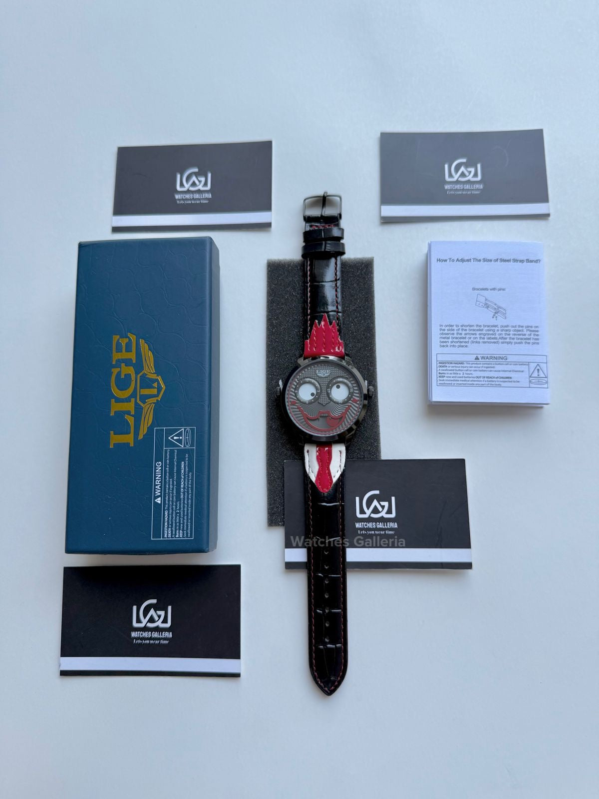 Lige Clown Watch Quartz (Red) LG89160 Watches Galleria